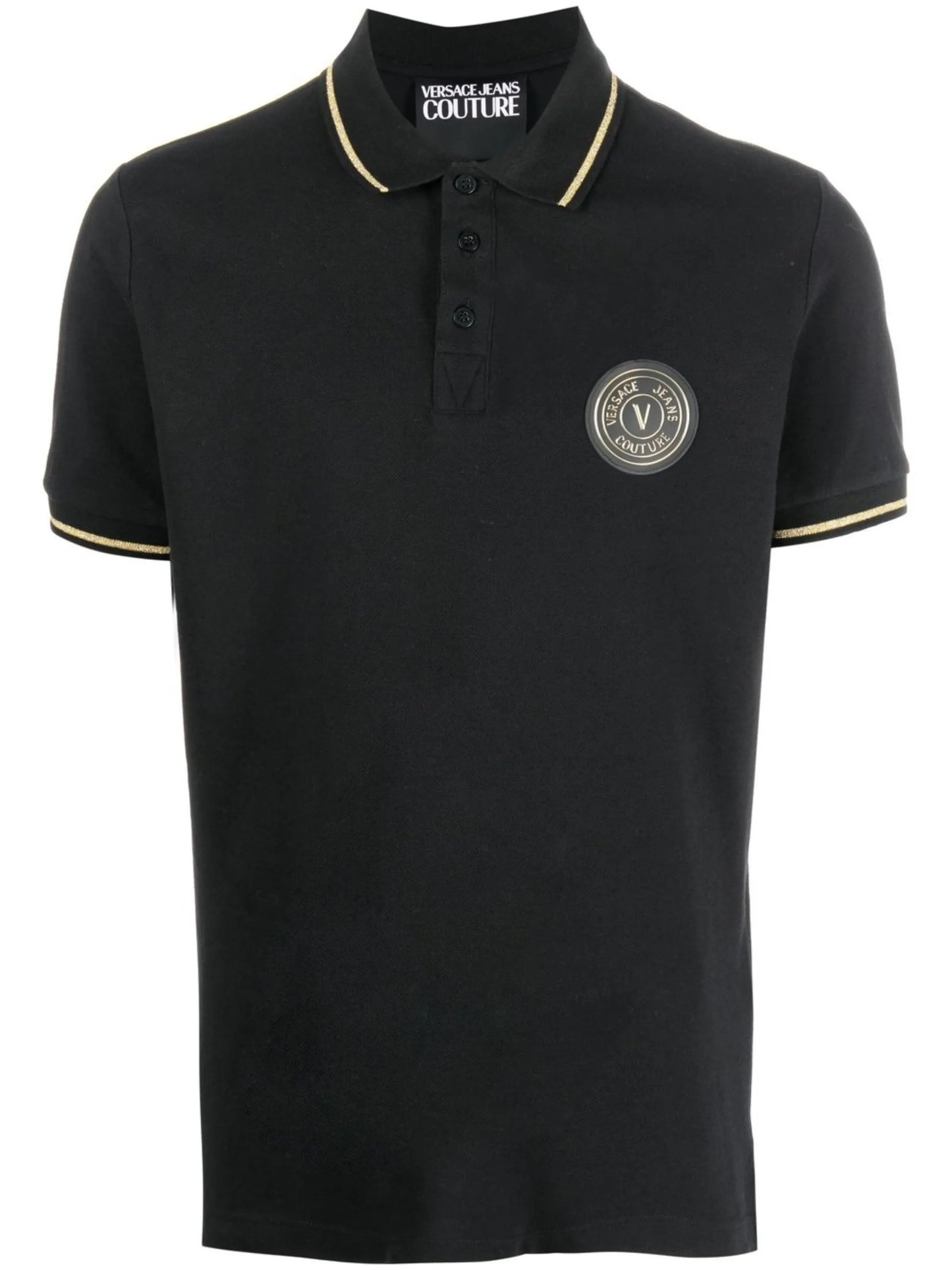 chest logo-patch polo shirt