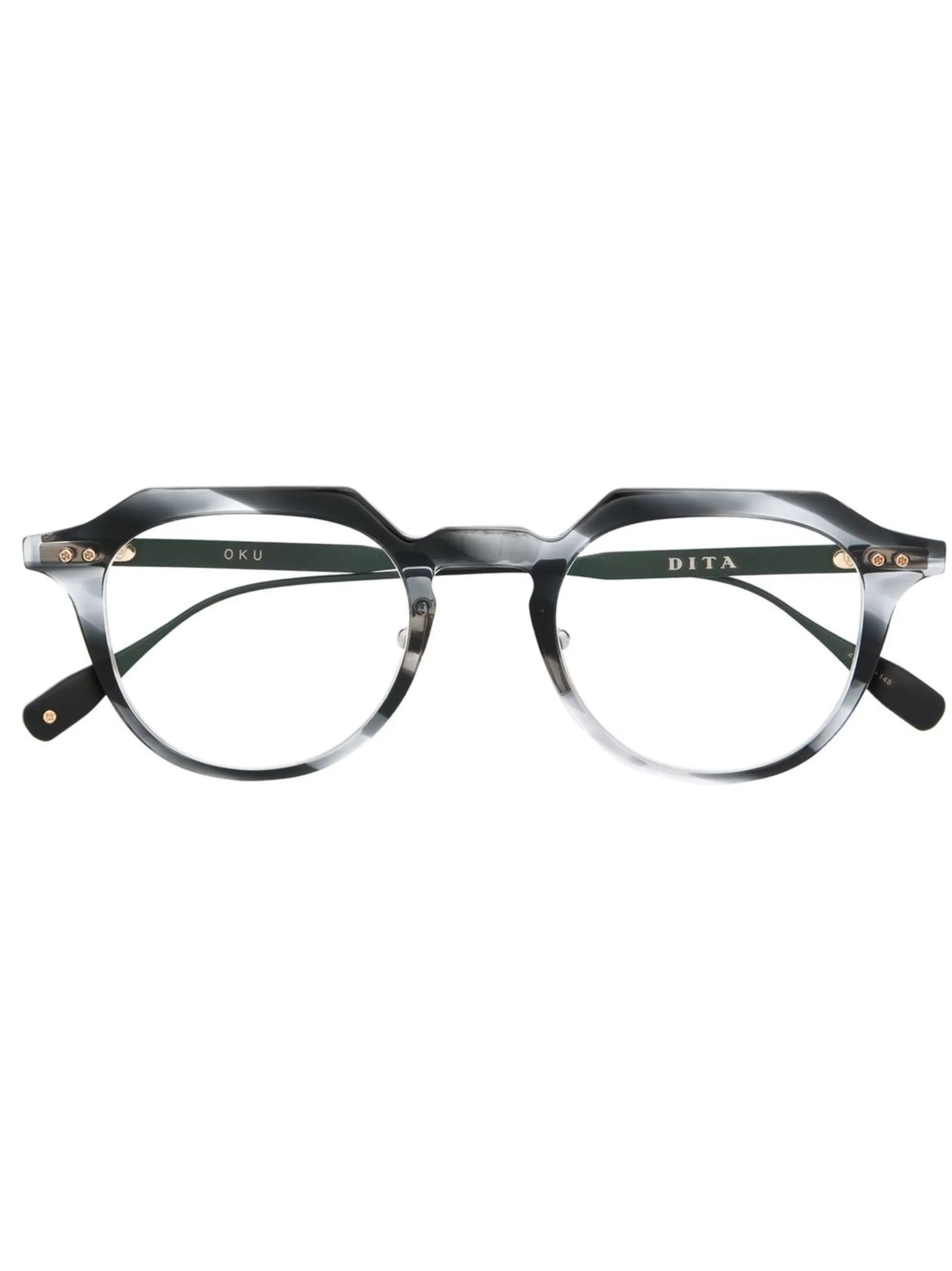swirl-effect round-frame glasses