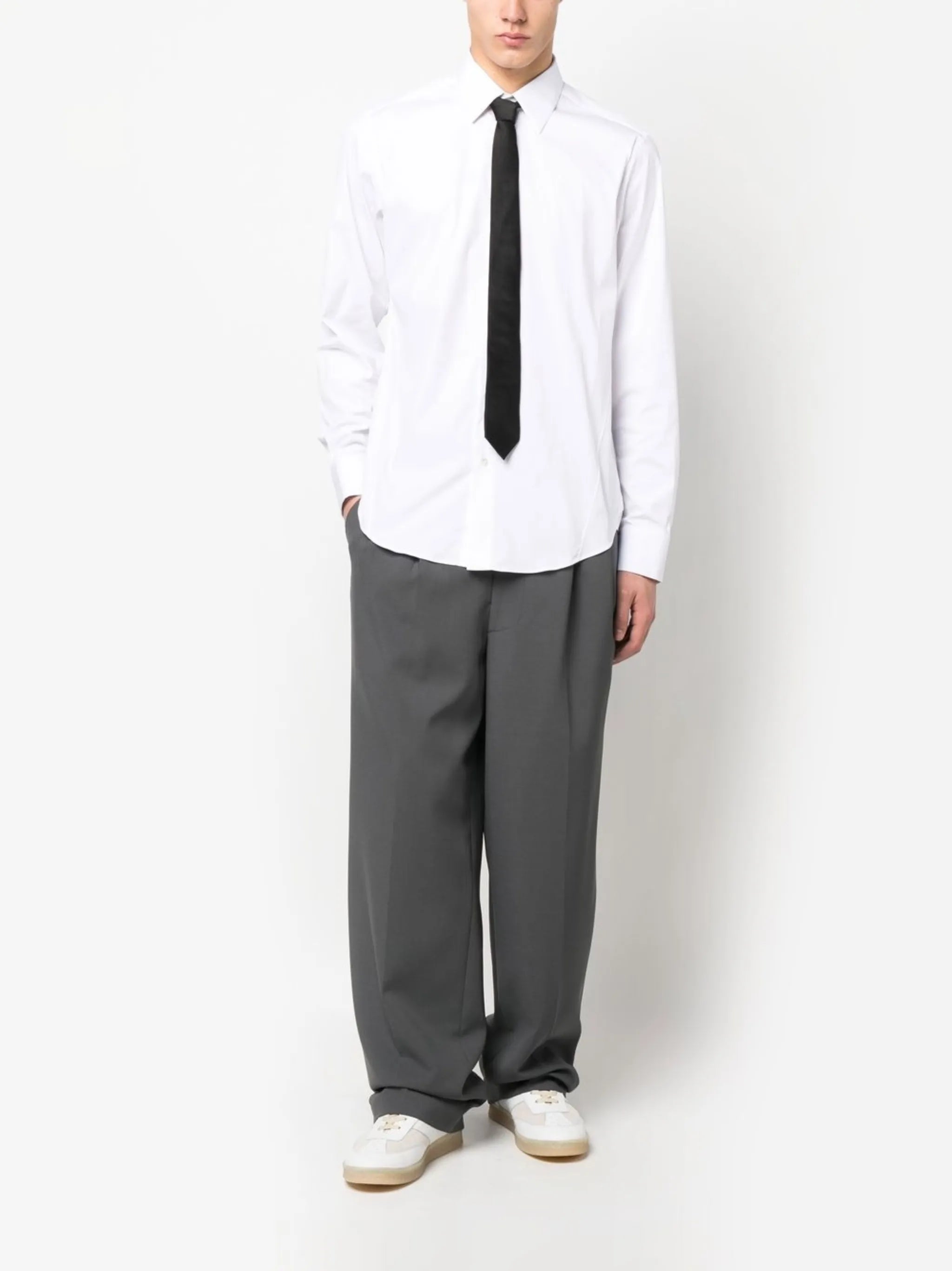 long-sleeve slim-cut shirt