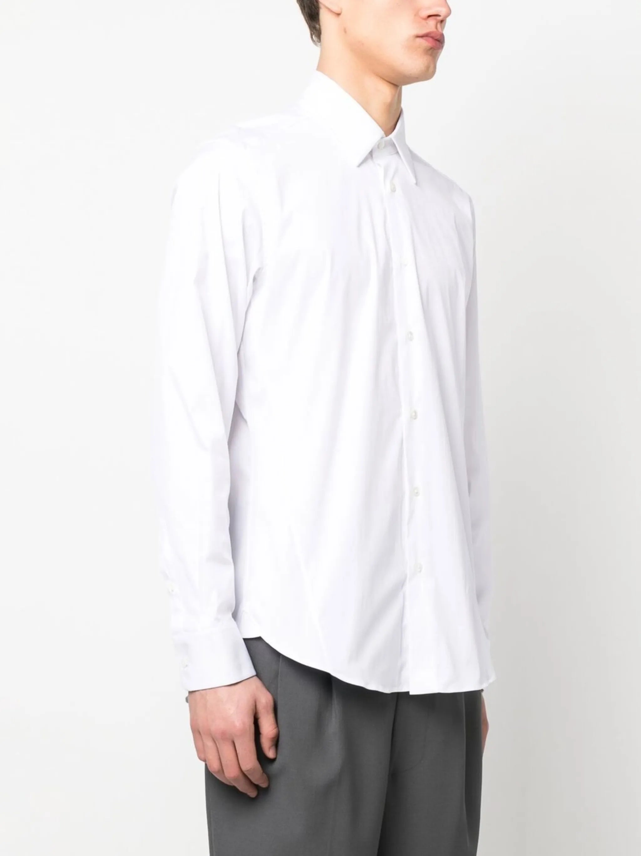 long-sleeve slim-cut shirt