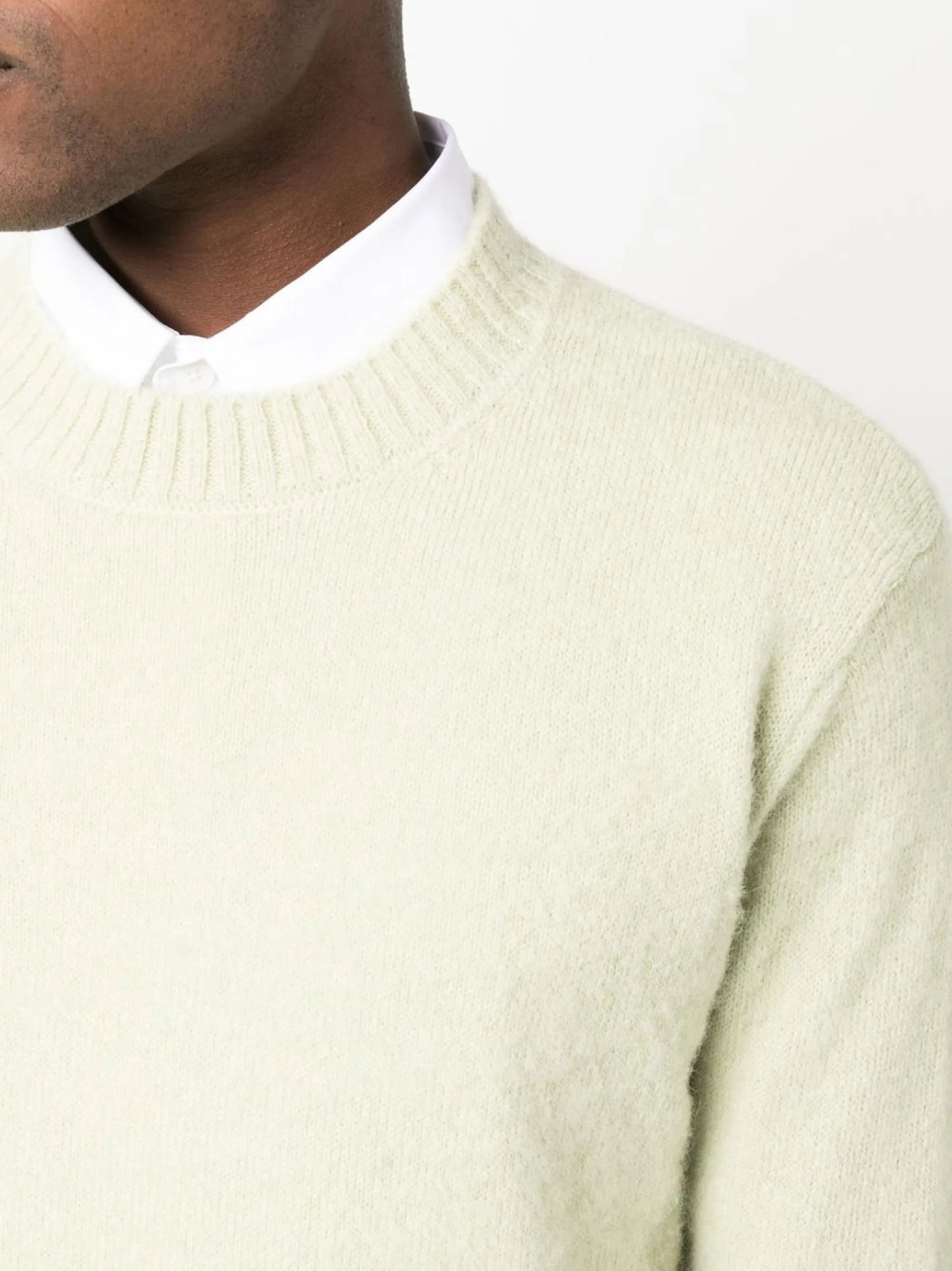 crew-neck brushed jumper