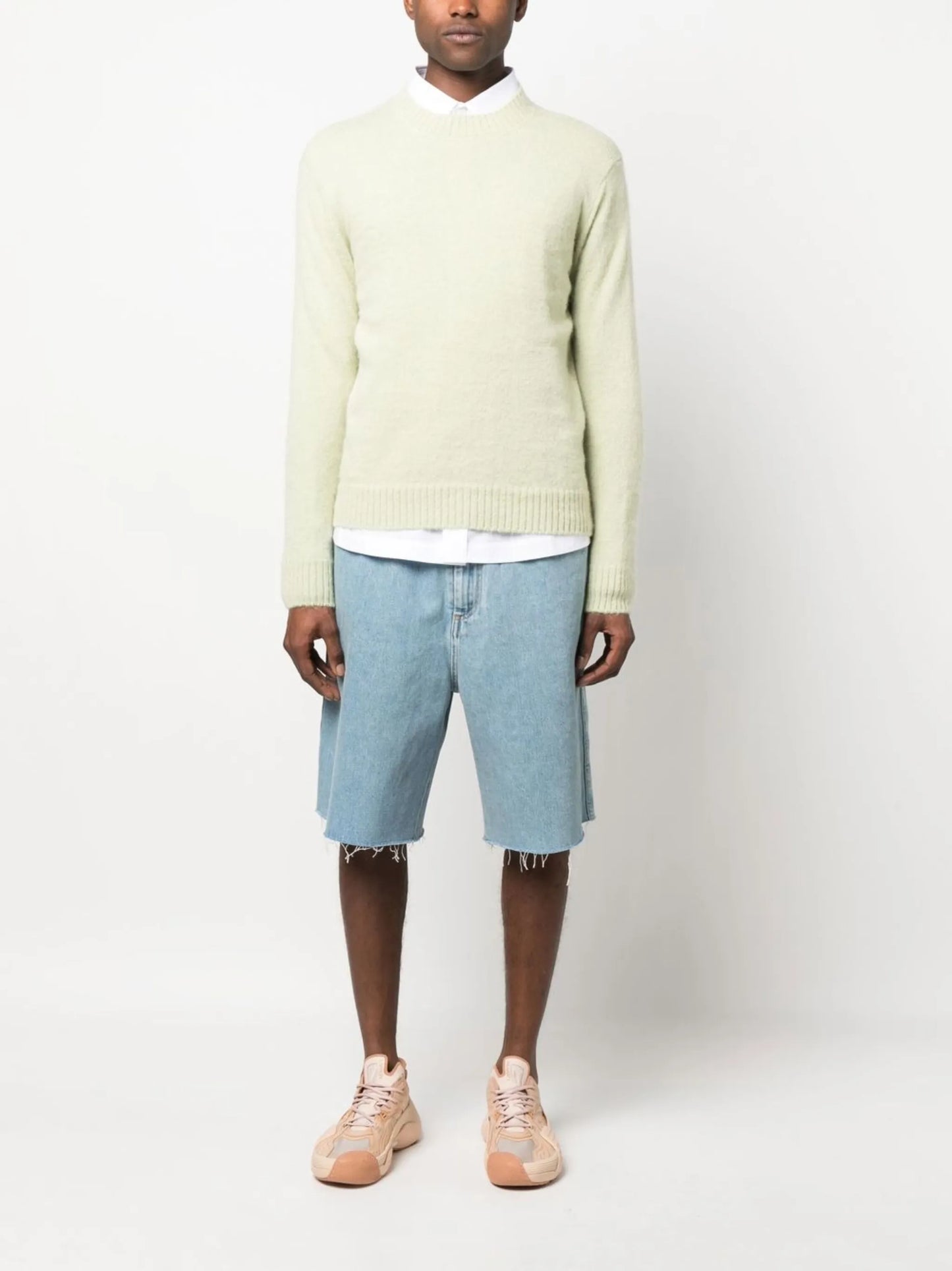 crew-neck brushed jumper