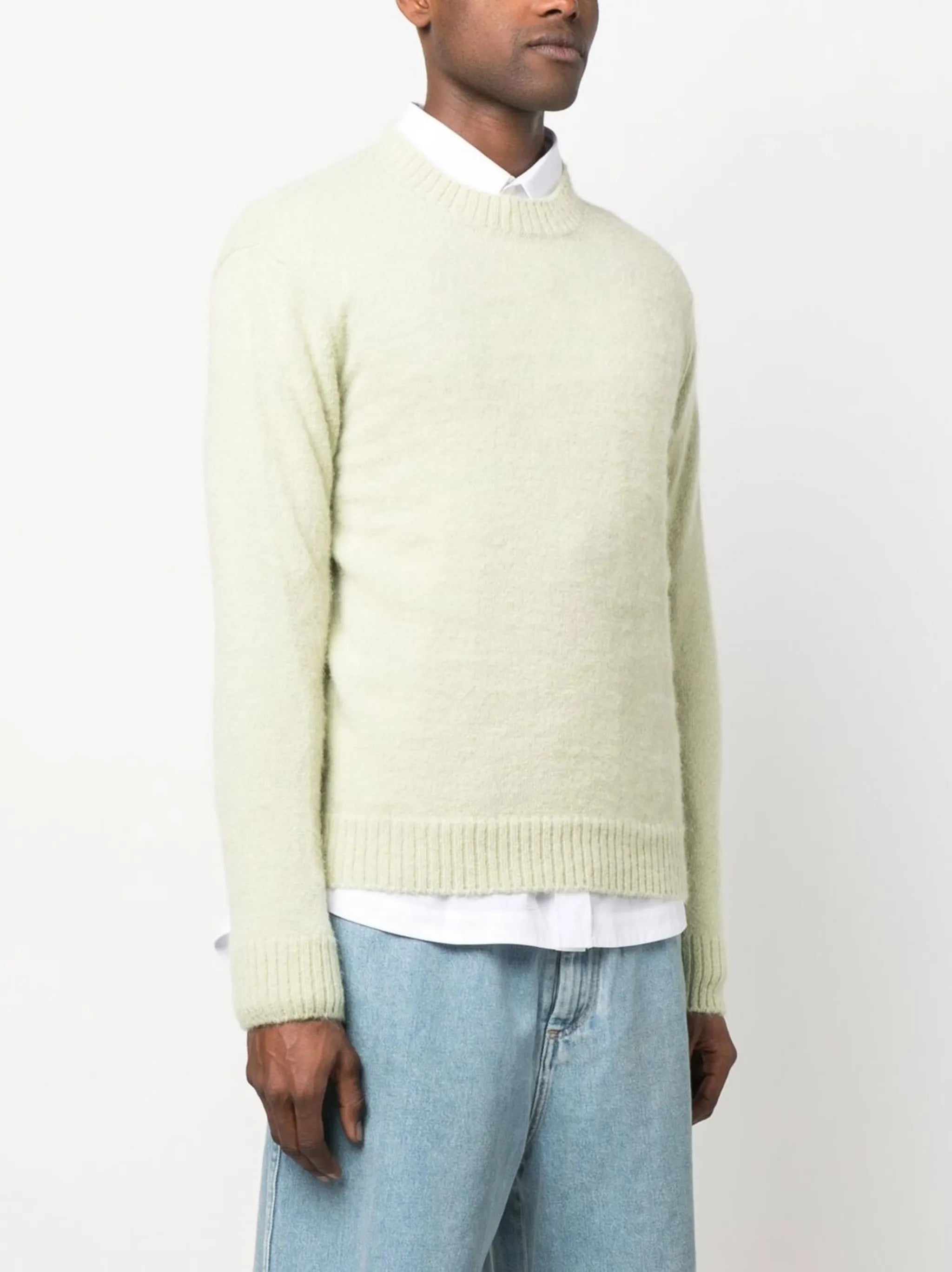 crew-neck brushed jumper