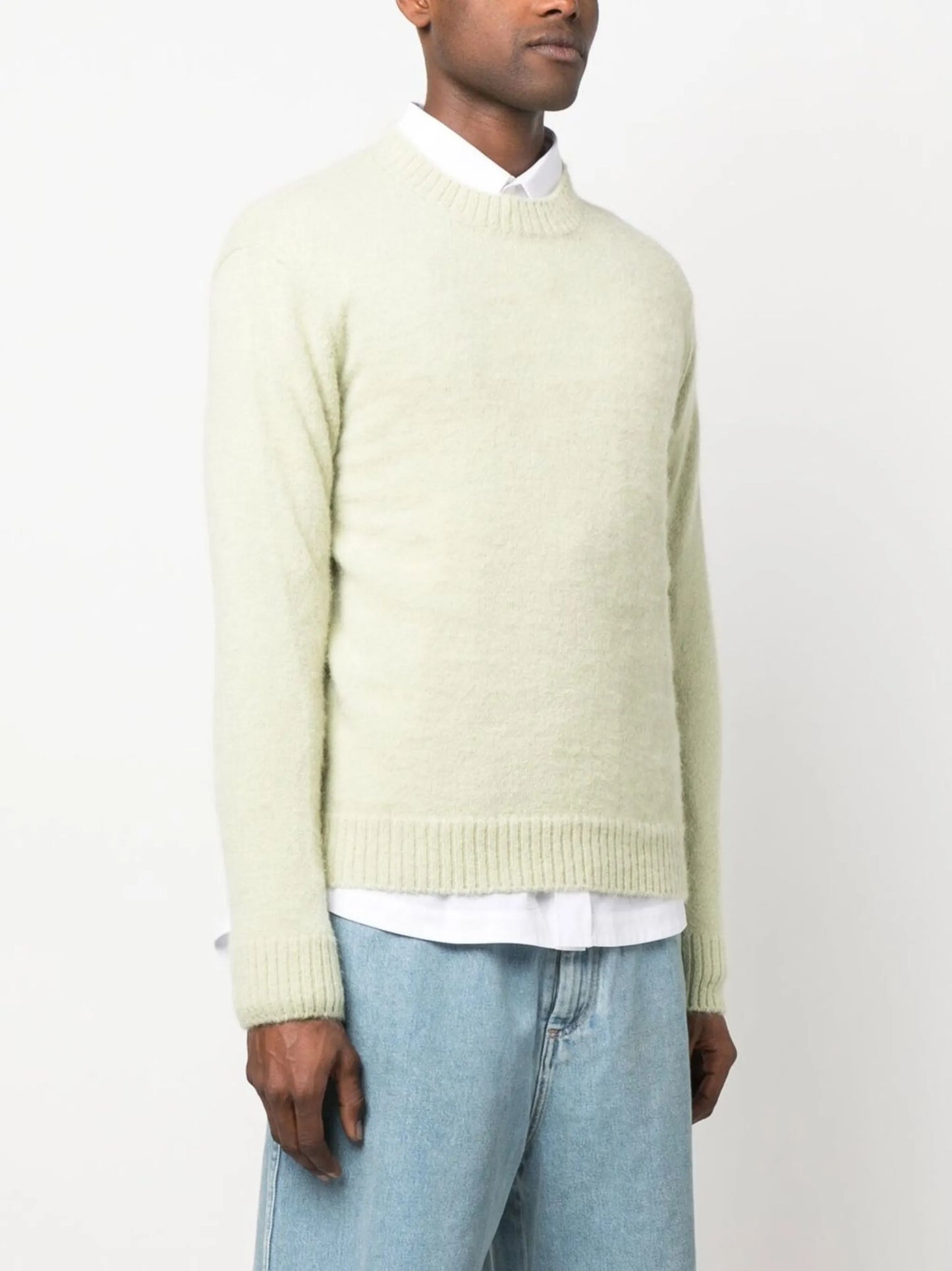 crew-neck brushed jumper