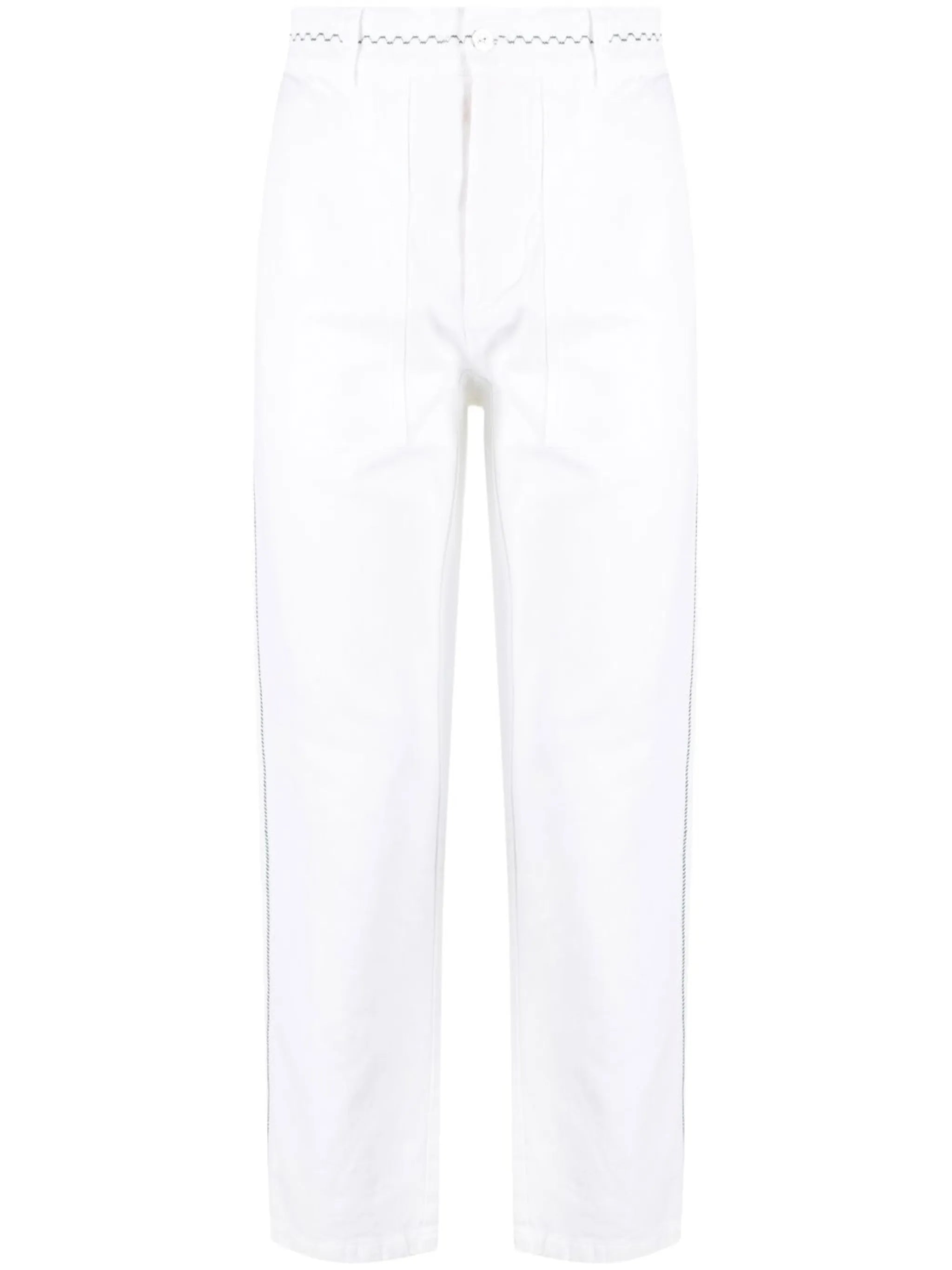 embroidered straight-leg trousers