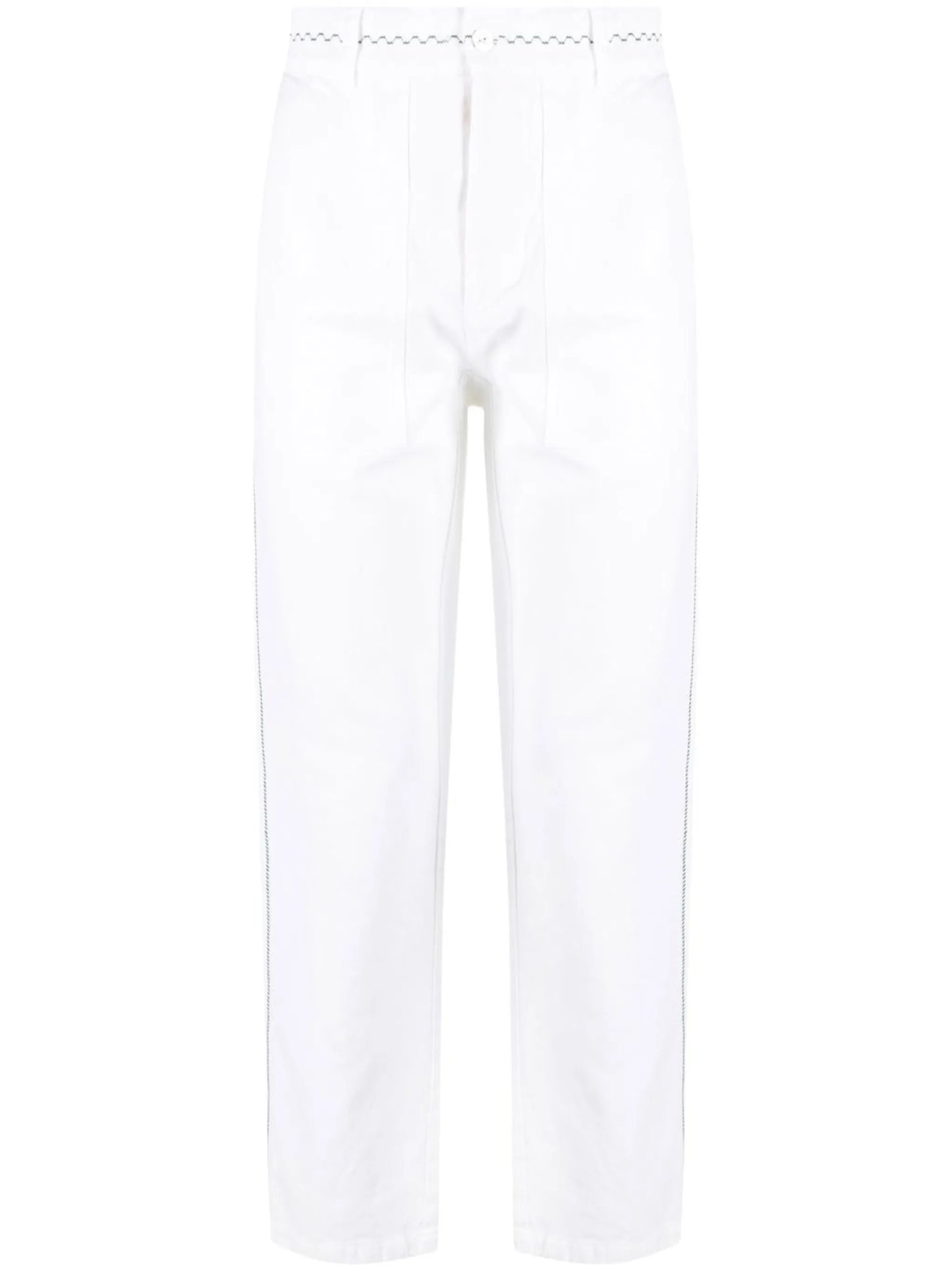 embroidered straight-leg trousers