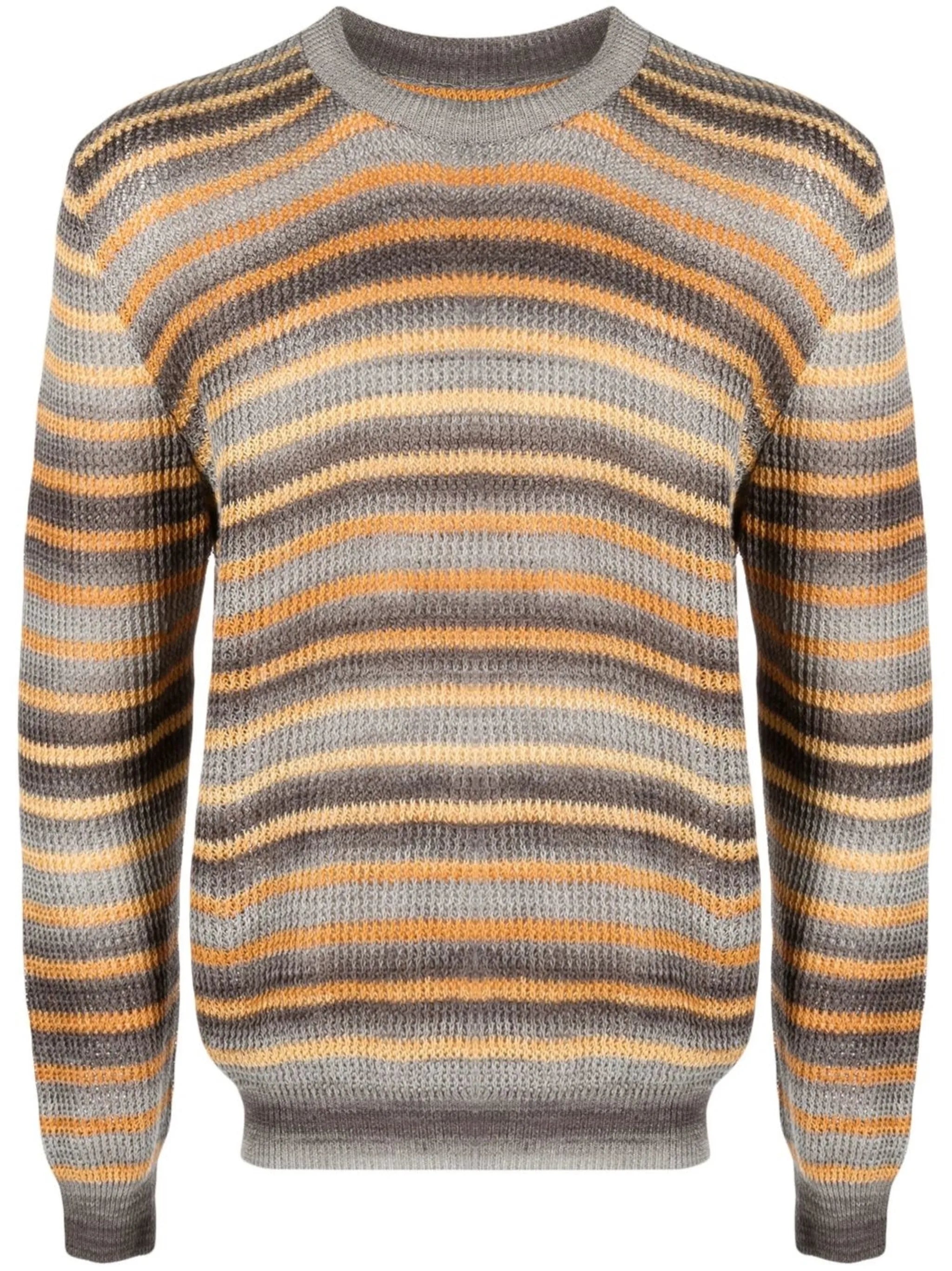 striped crew neck sweater