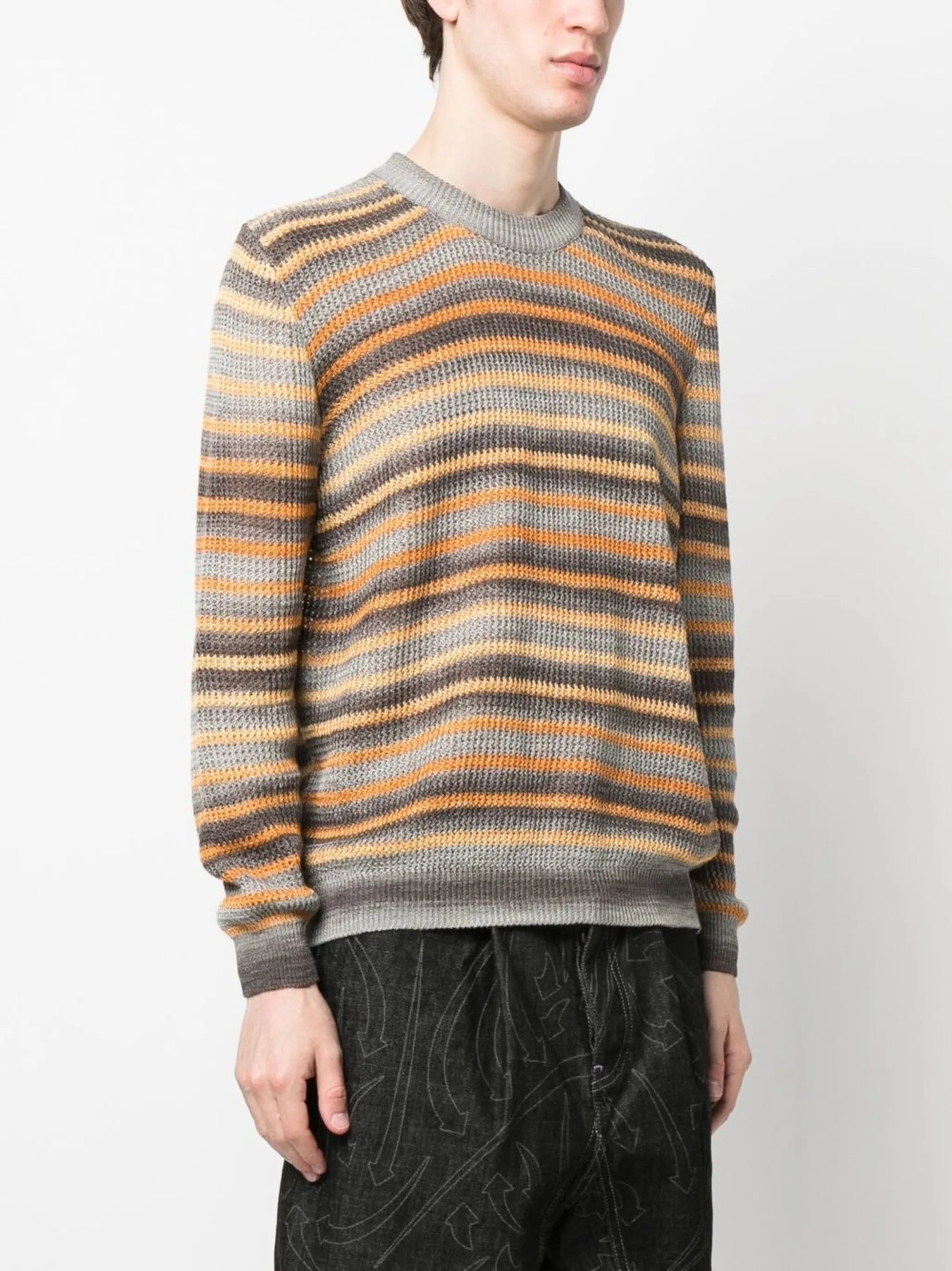 striped crew neck sweater