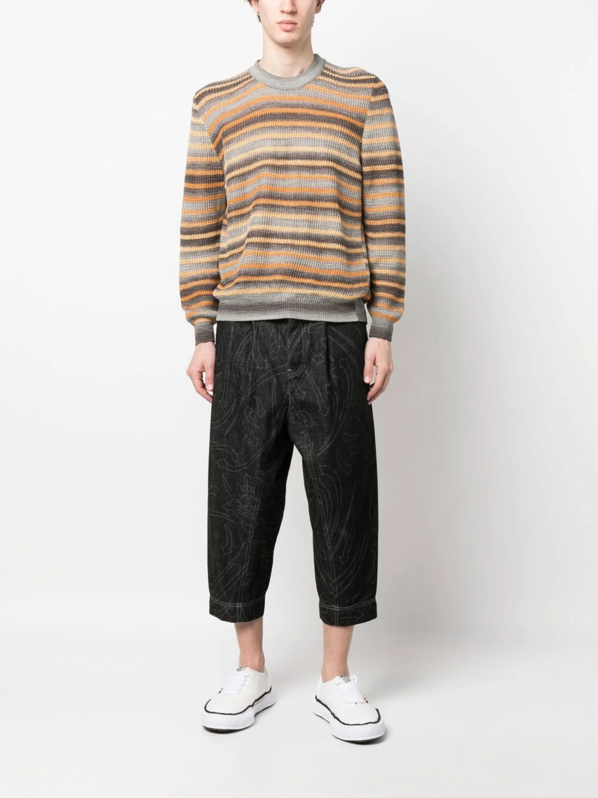 striped crew neck sweater