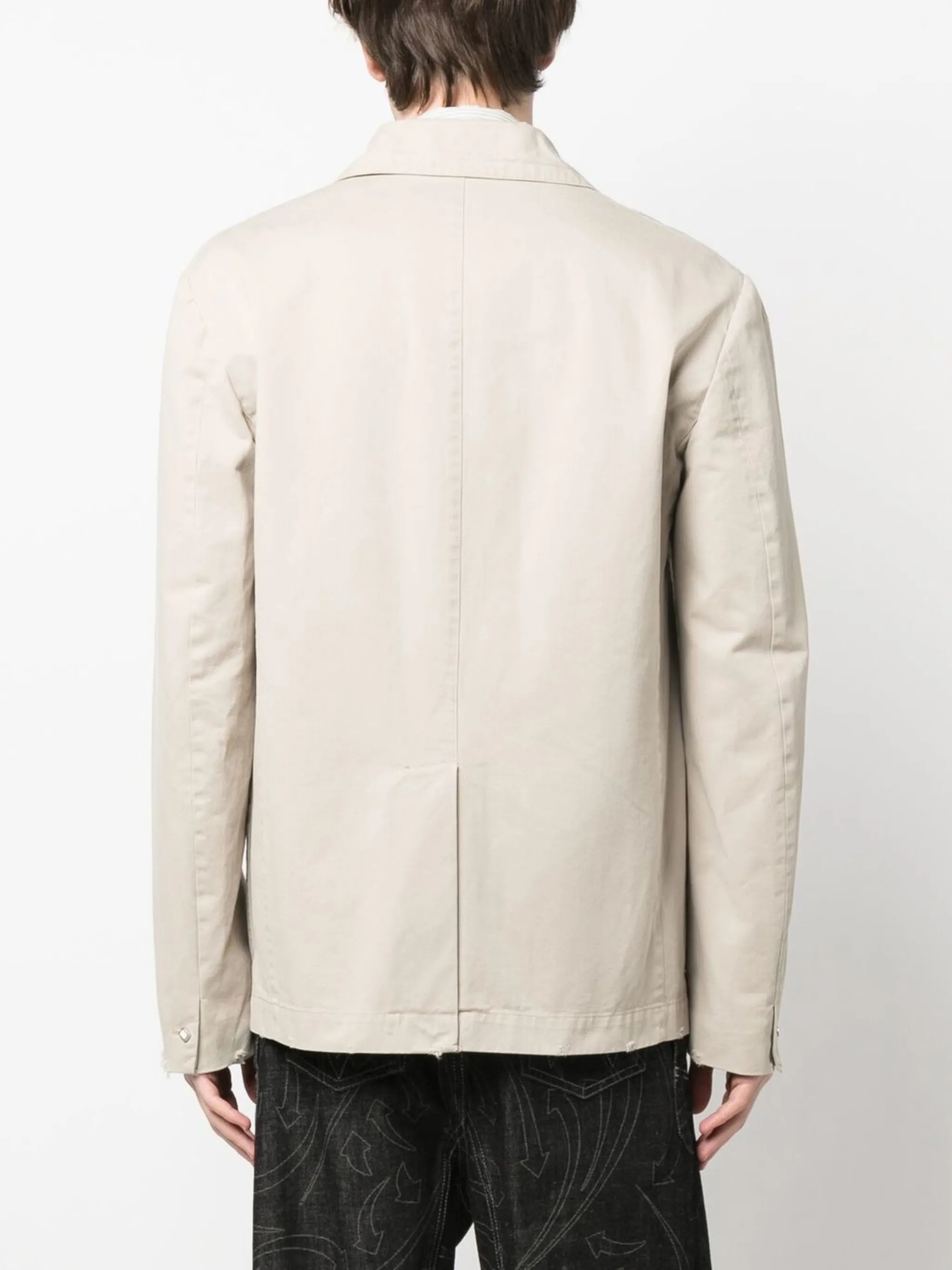 embroidered detail cotton blazer
