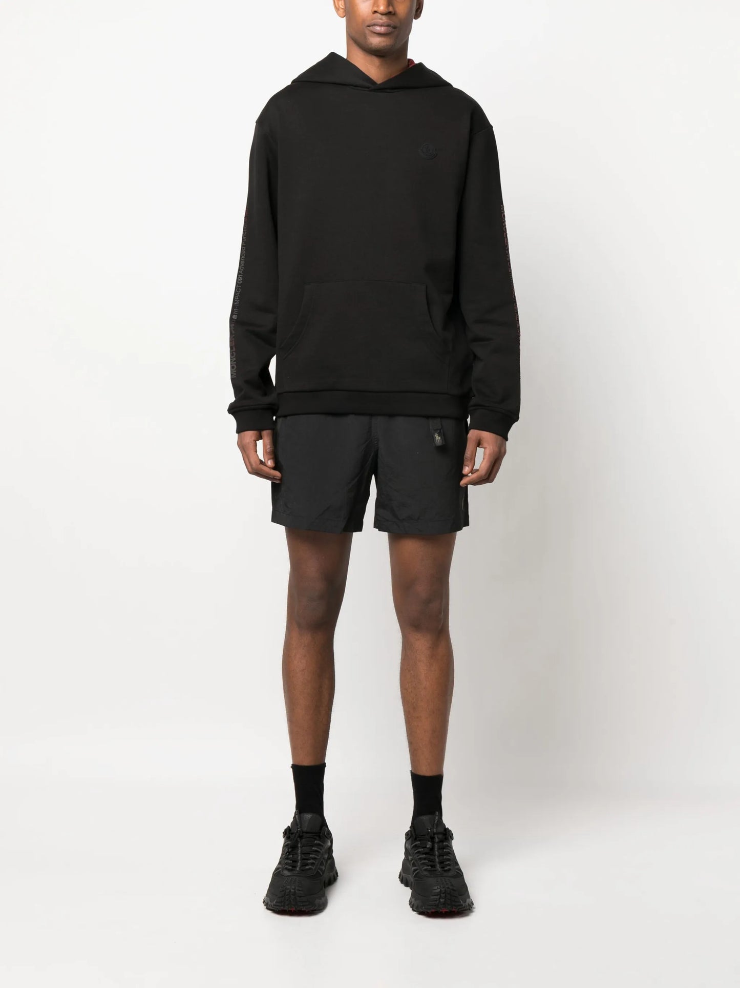logo-print sleeve hoodie