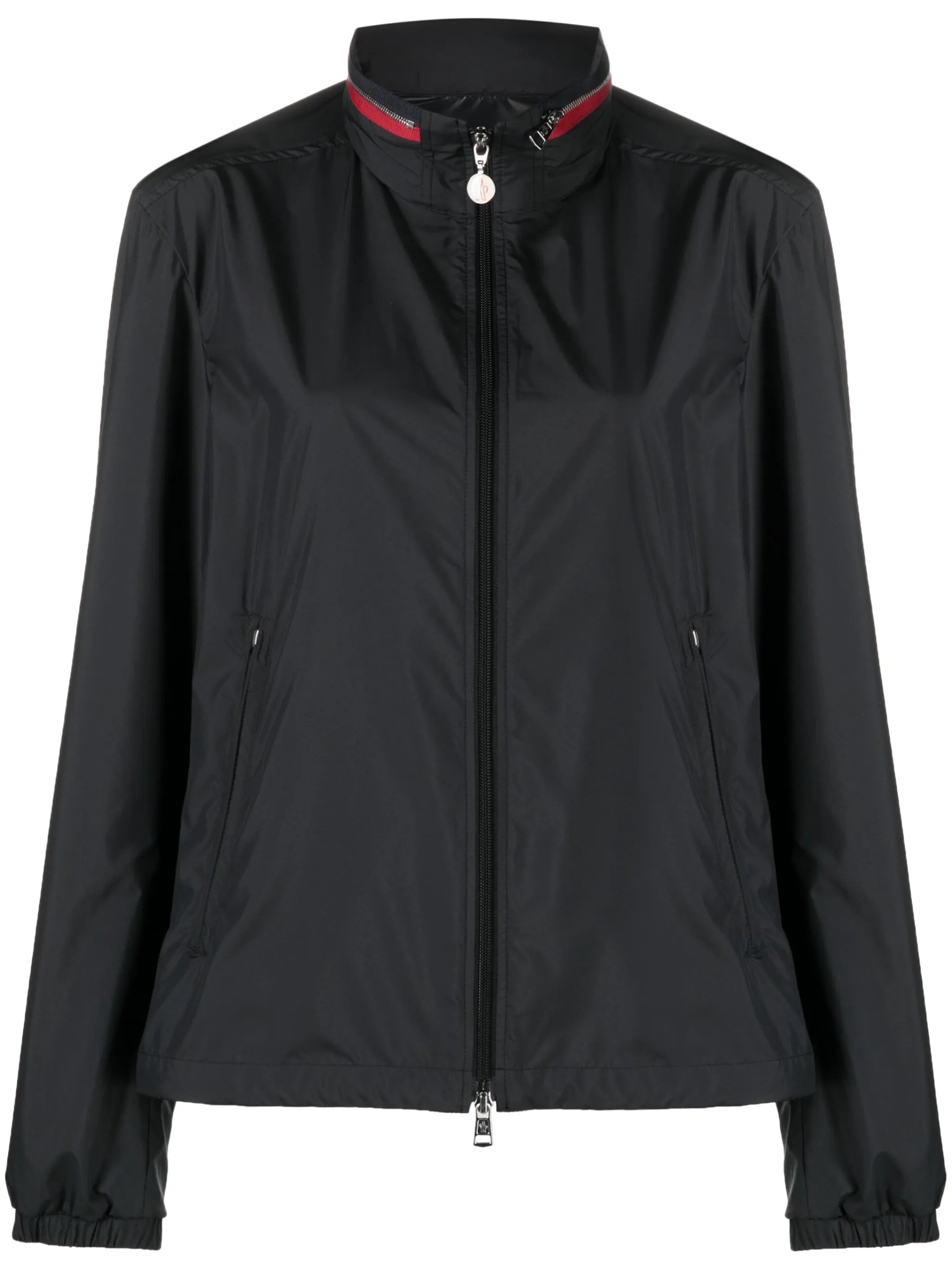 hooded zip-front jacket