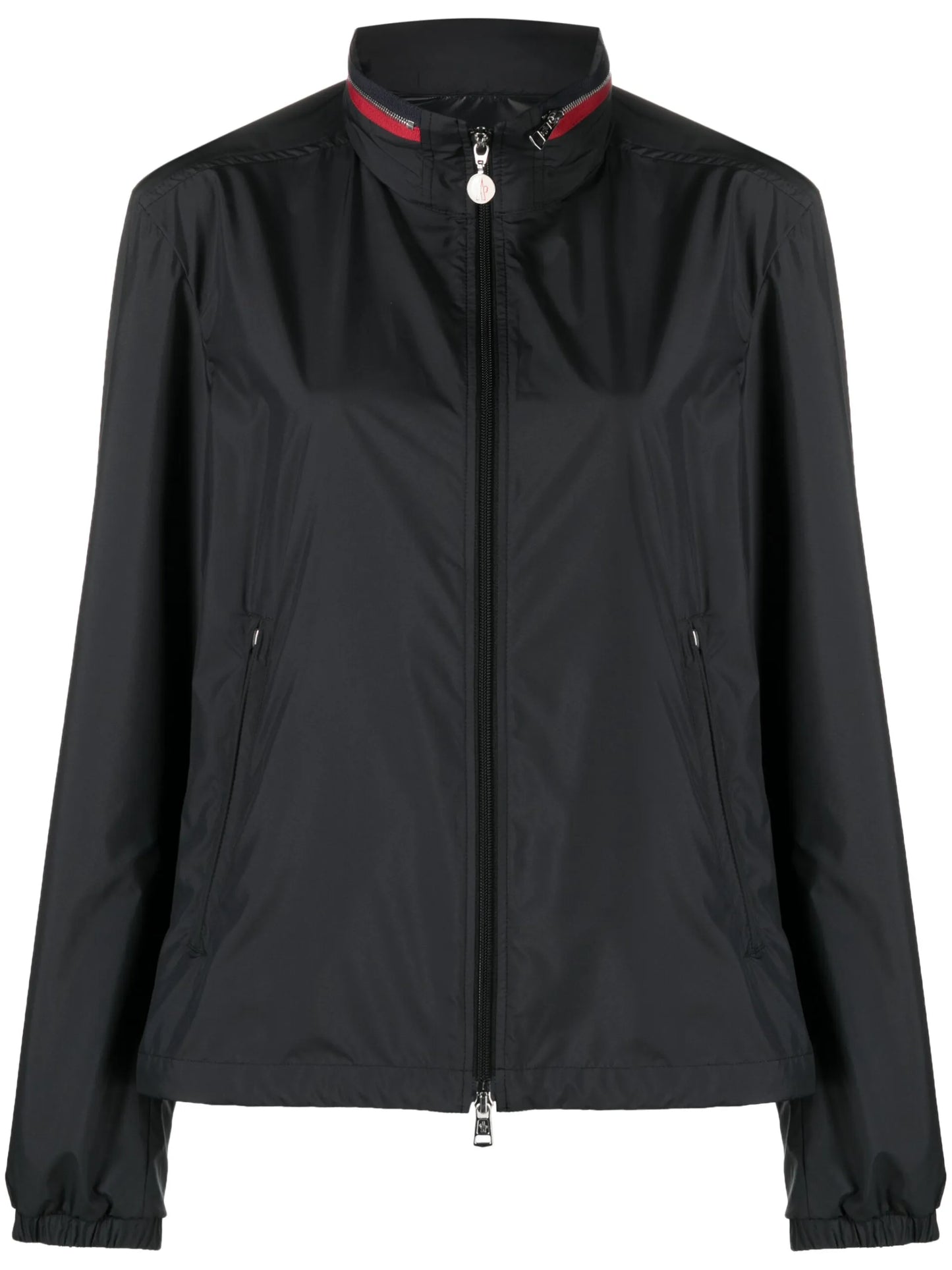 hooded zip-front jacket