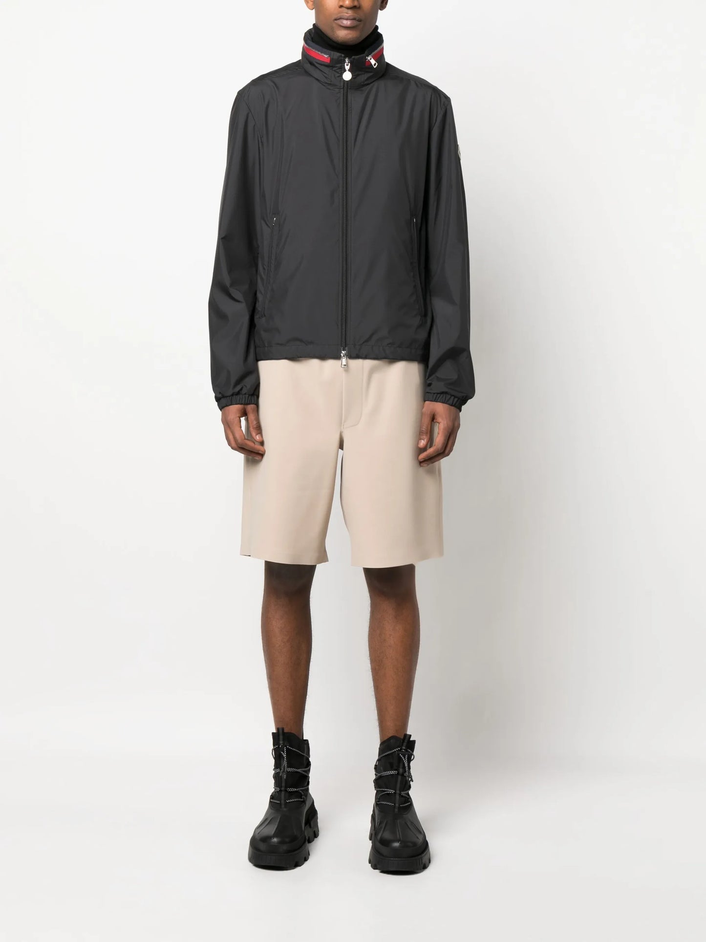 hooded zip-front jacket