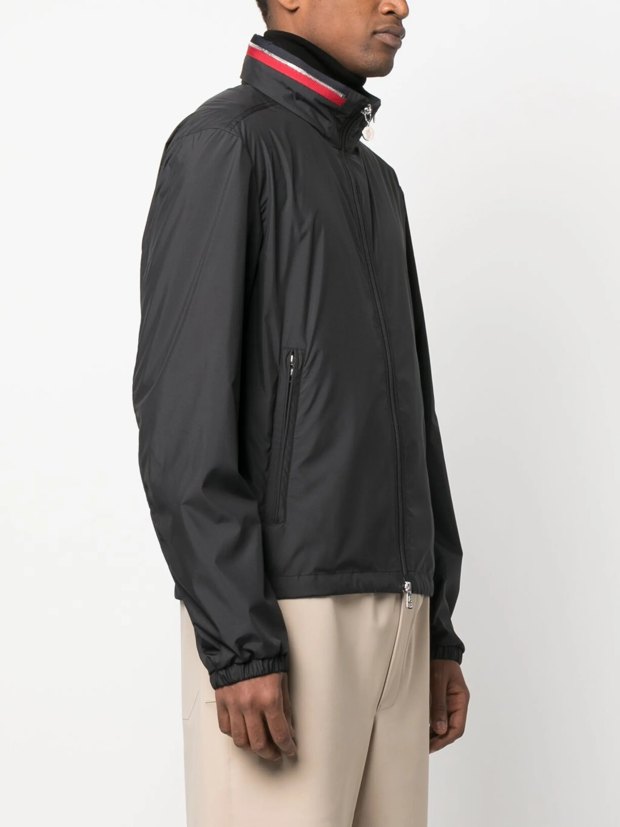 hooded zip-front jacket