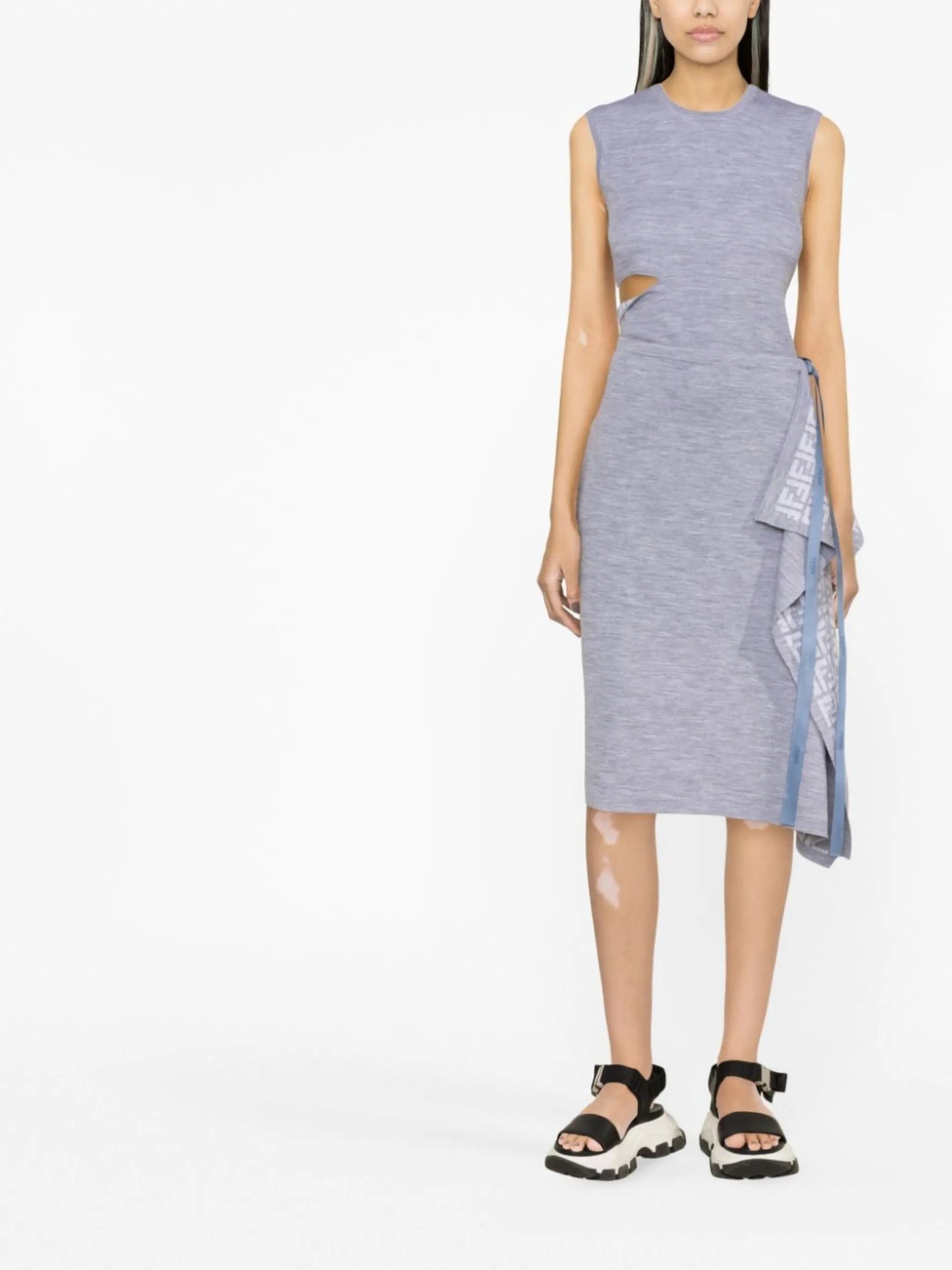 asymmetric knitted wrap skirt