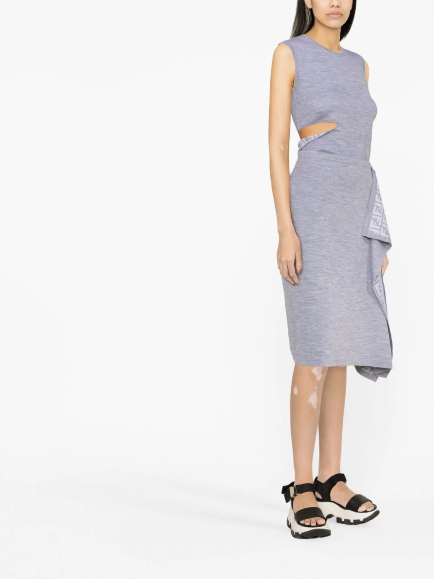 asymmetric knitted wrap skirt