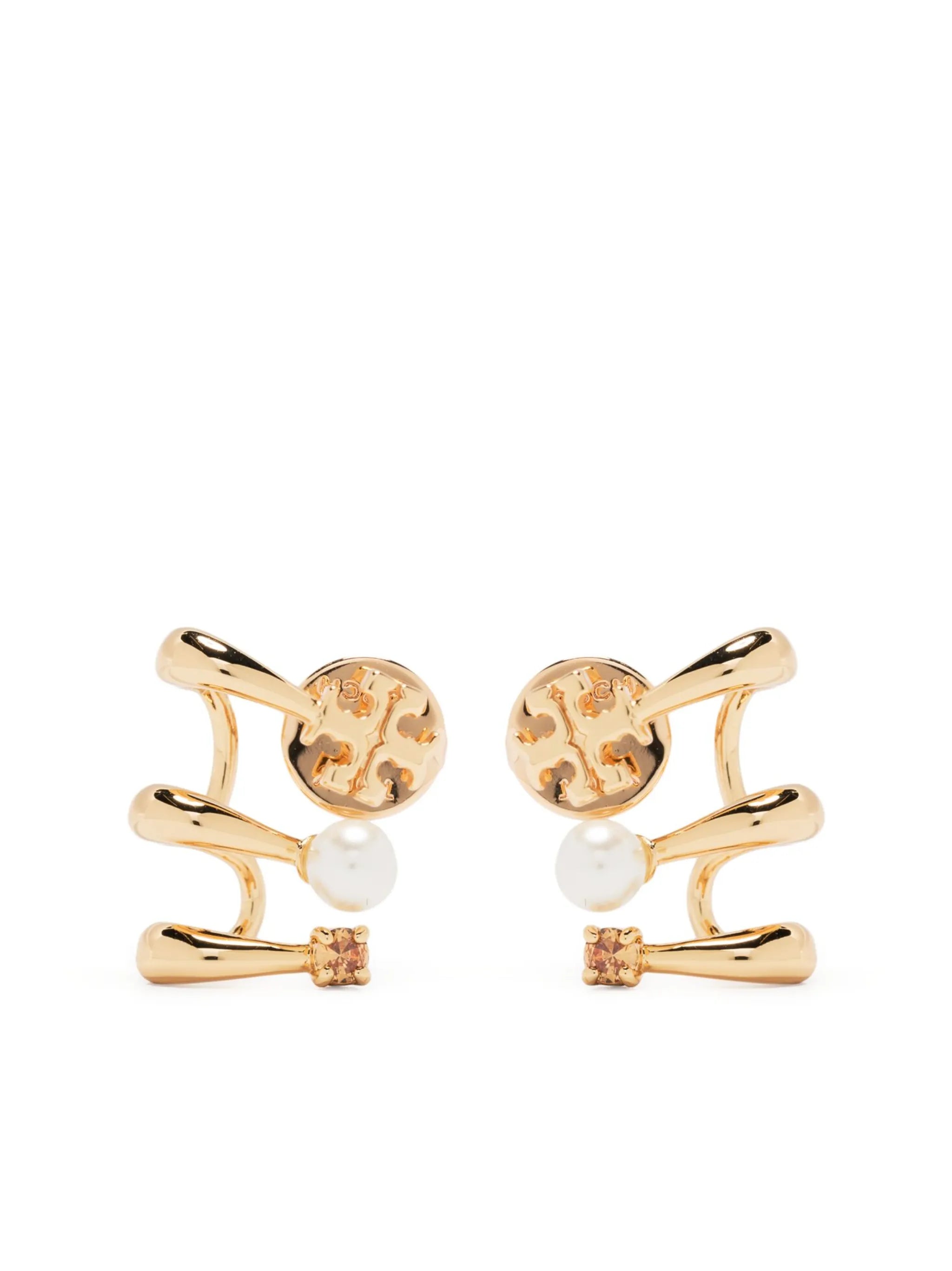 logo-engraved earrings