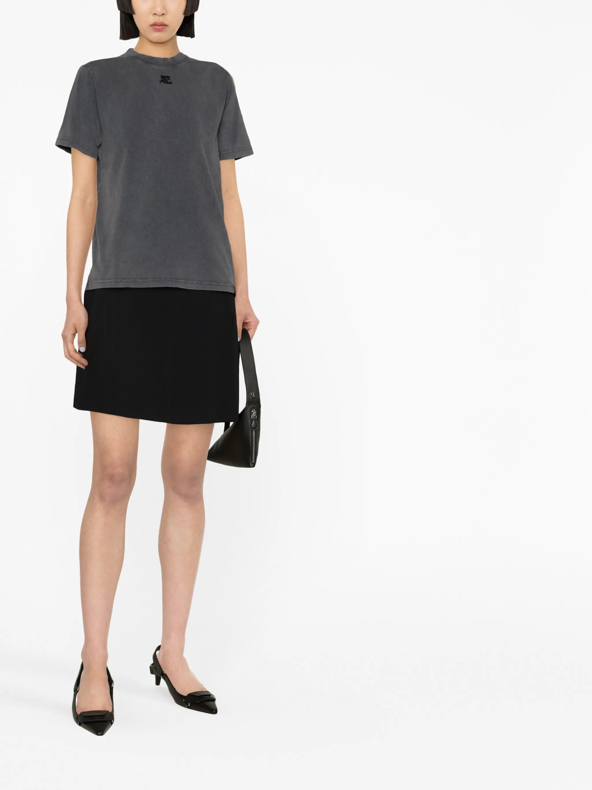 logo-print stonewashed T-shirt