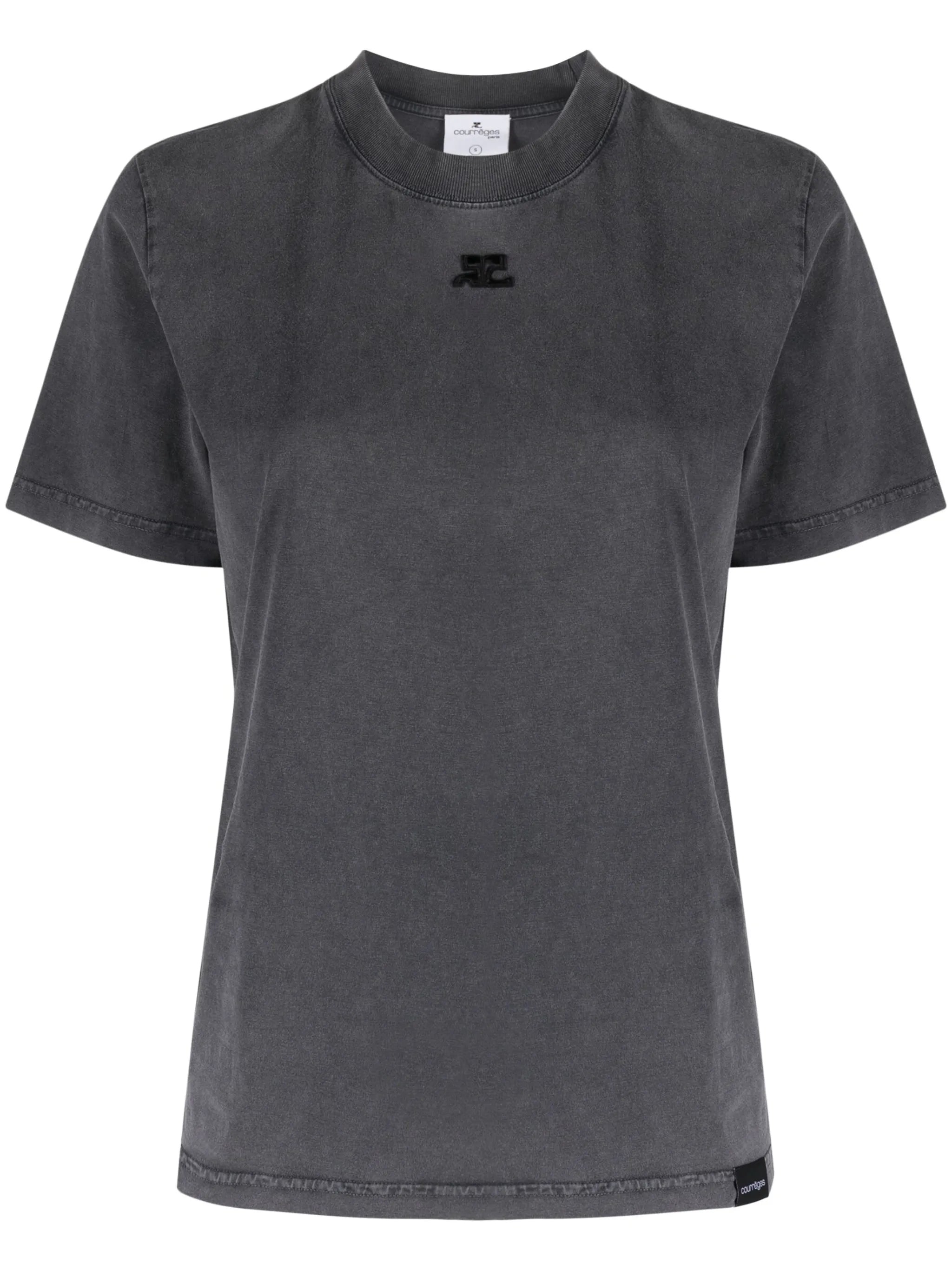 logo-print stonewashed T-shirt