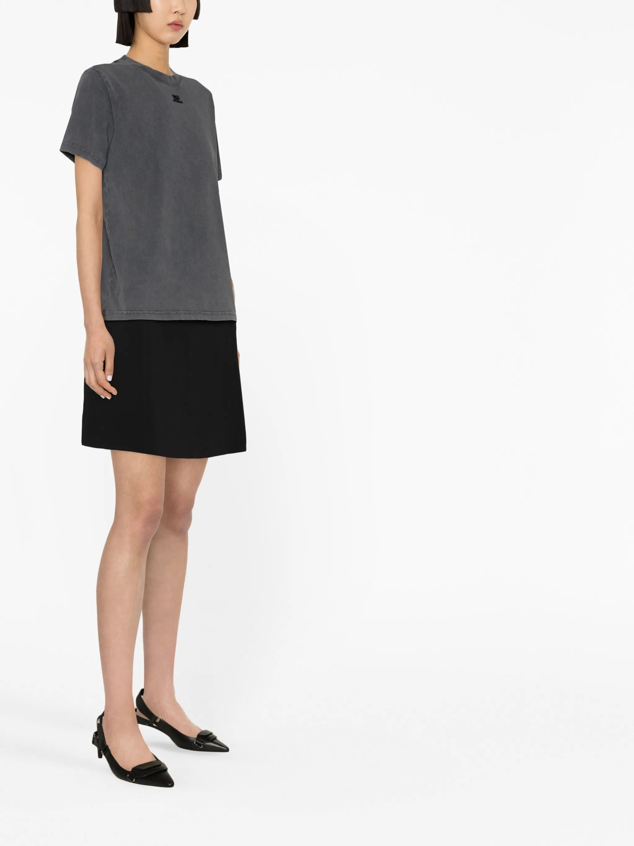 logo-print stonewashed T-shirt