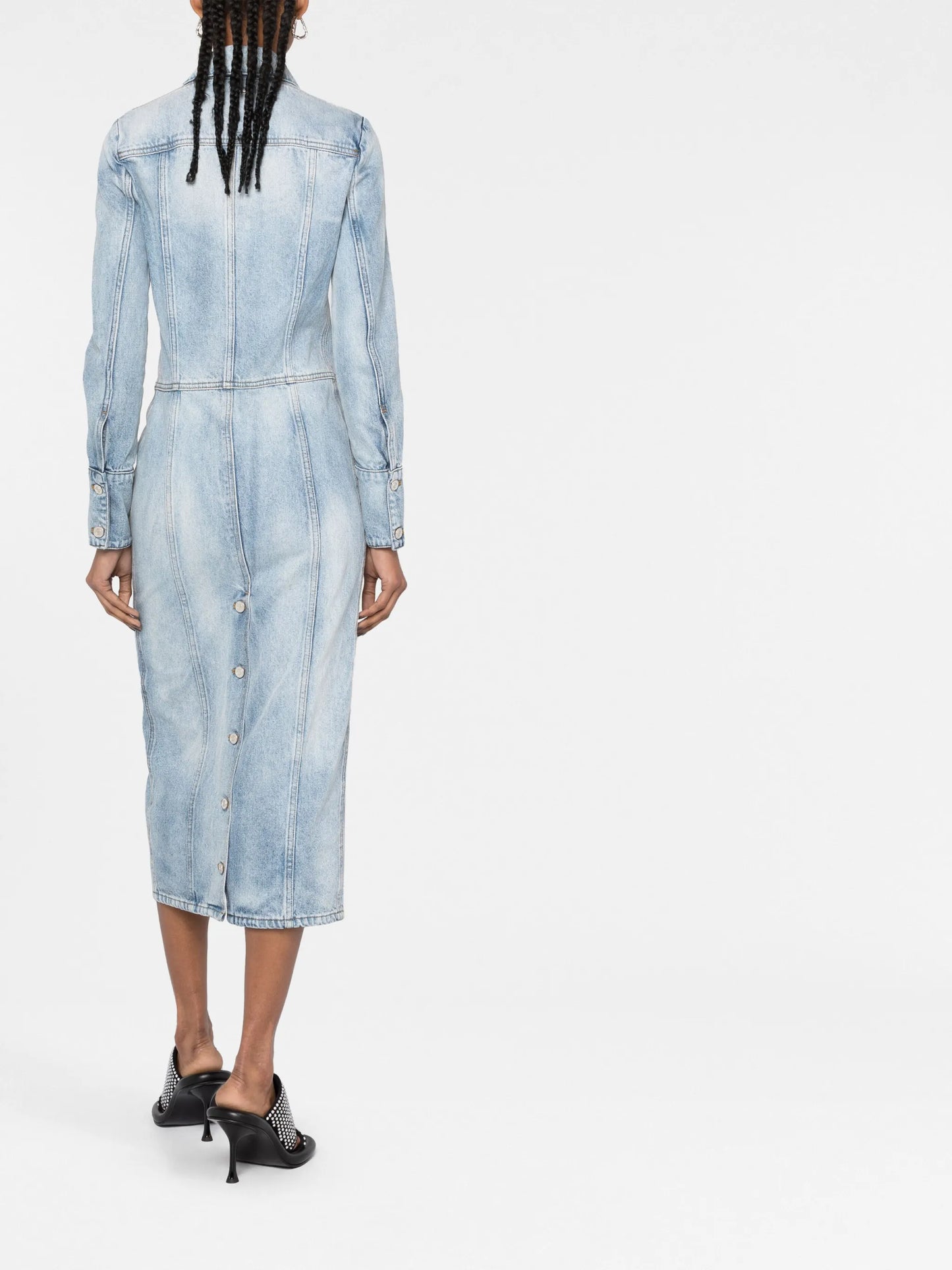 knee-length denim jacket