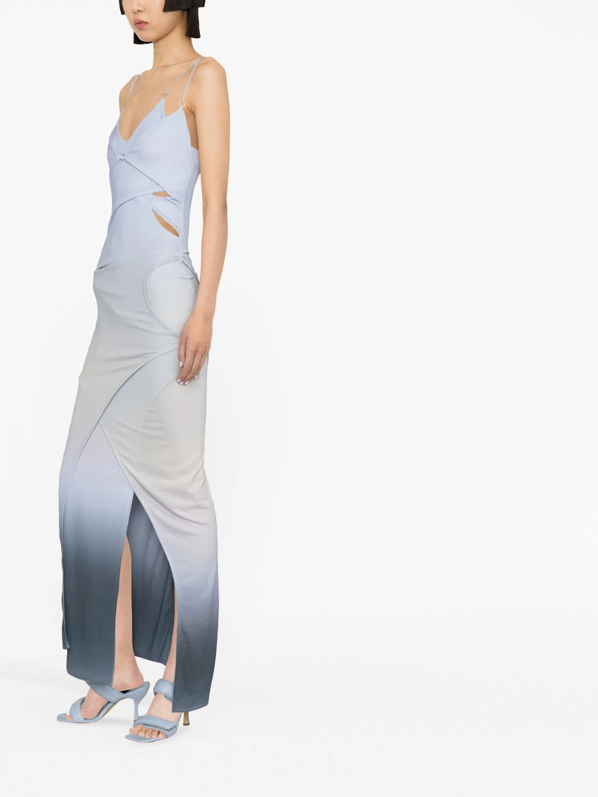 asymmetric layered maxi dress