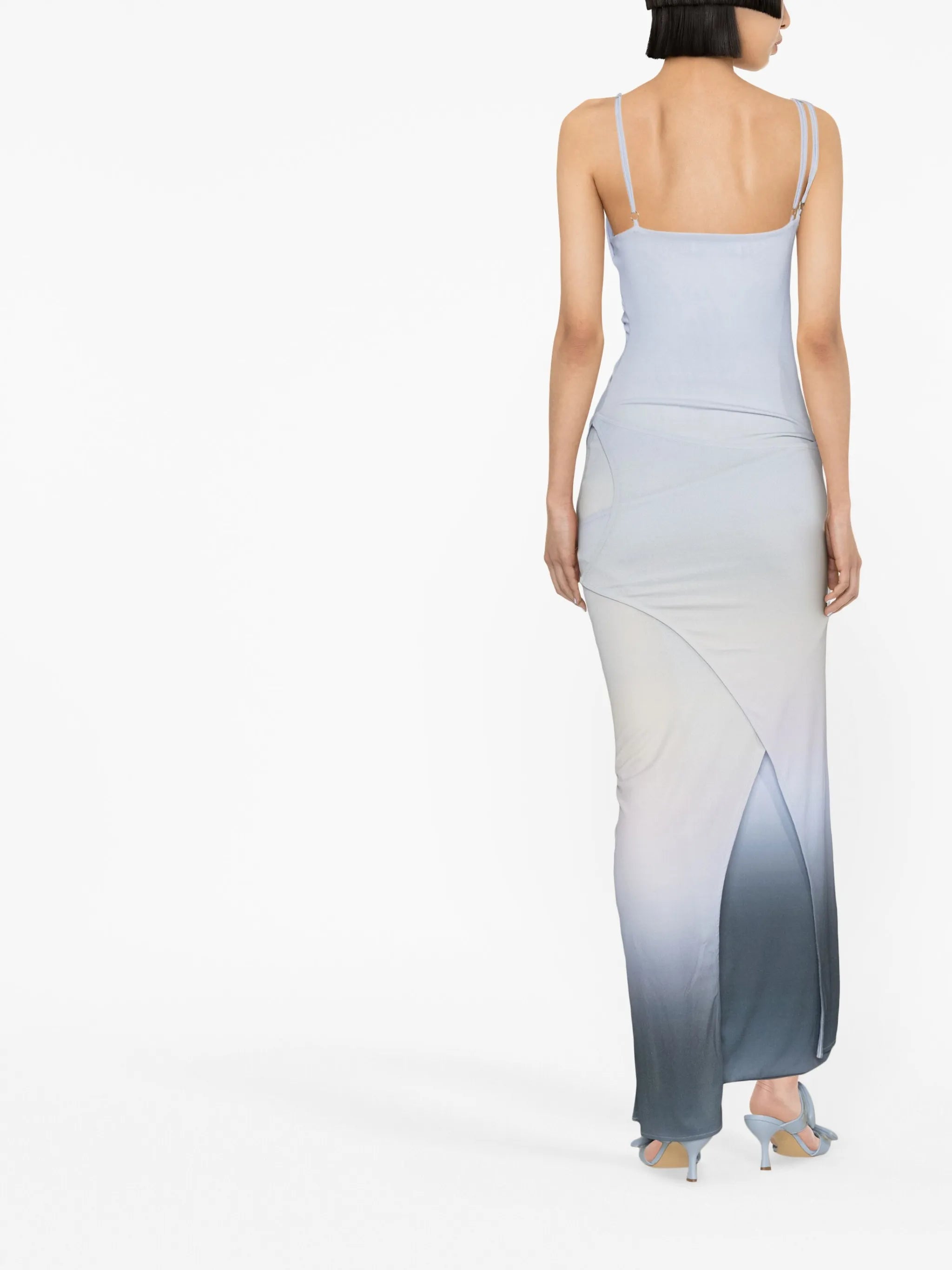 asymmetric layered maxi dress