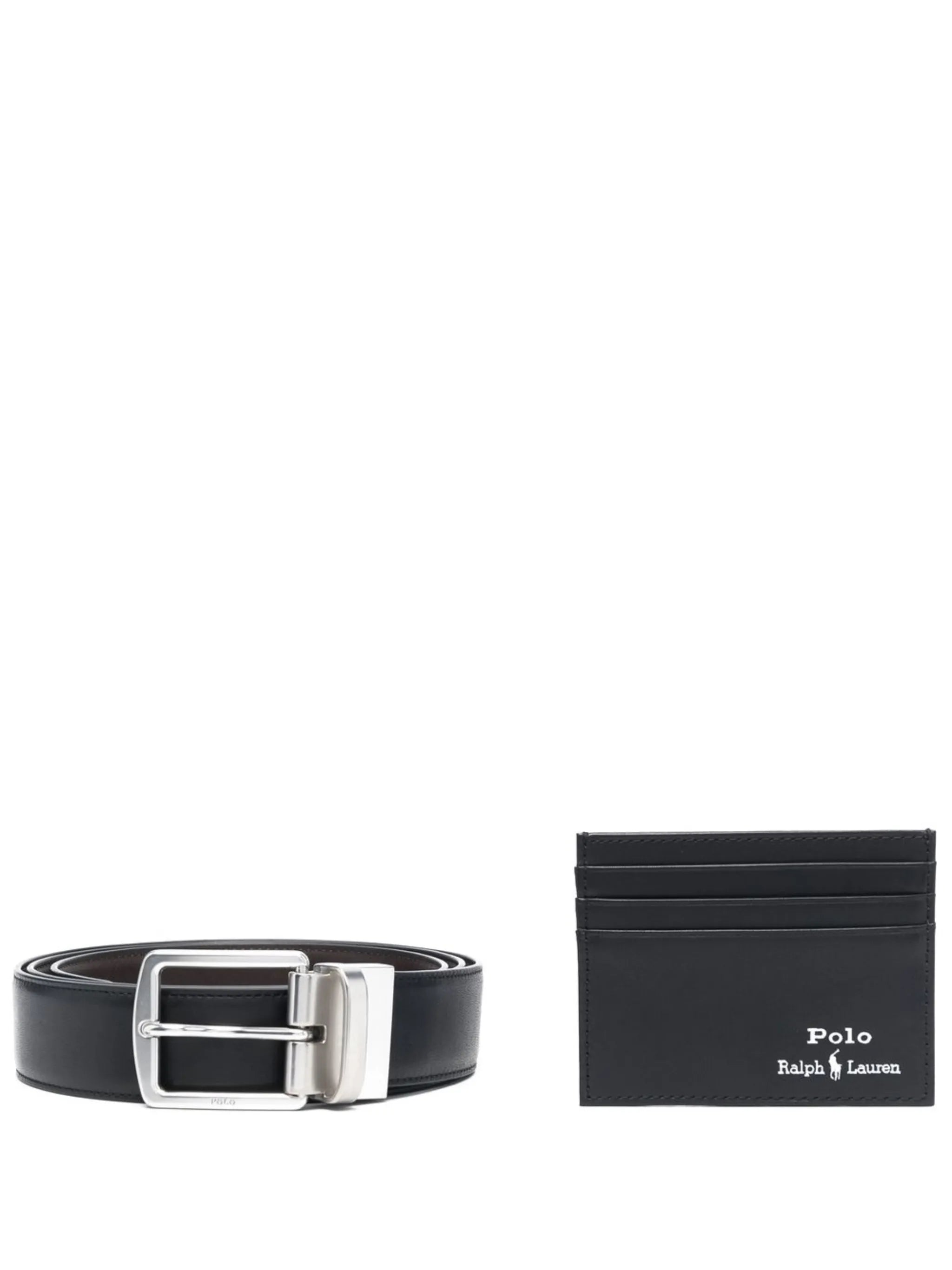 logo-stamp cardholder and belt set