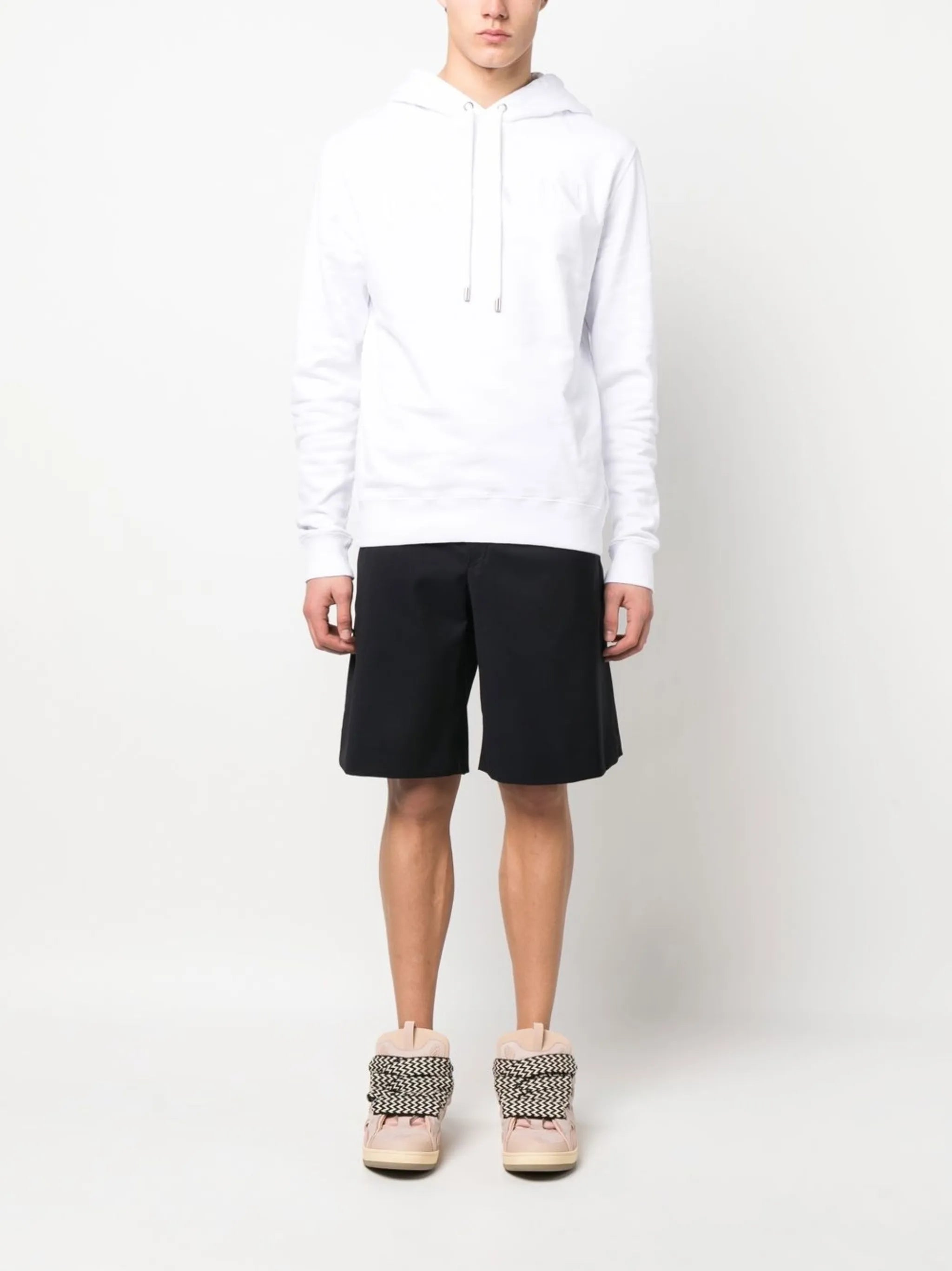 logo-embroidered cotton hoodie