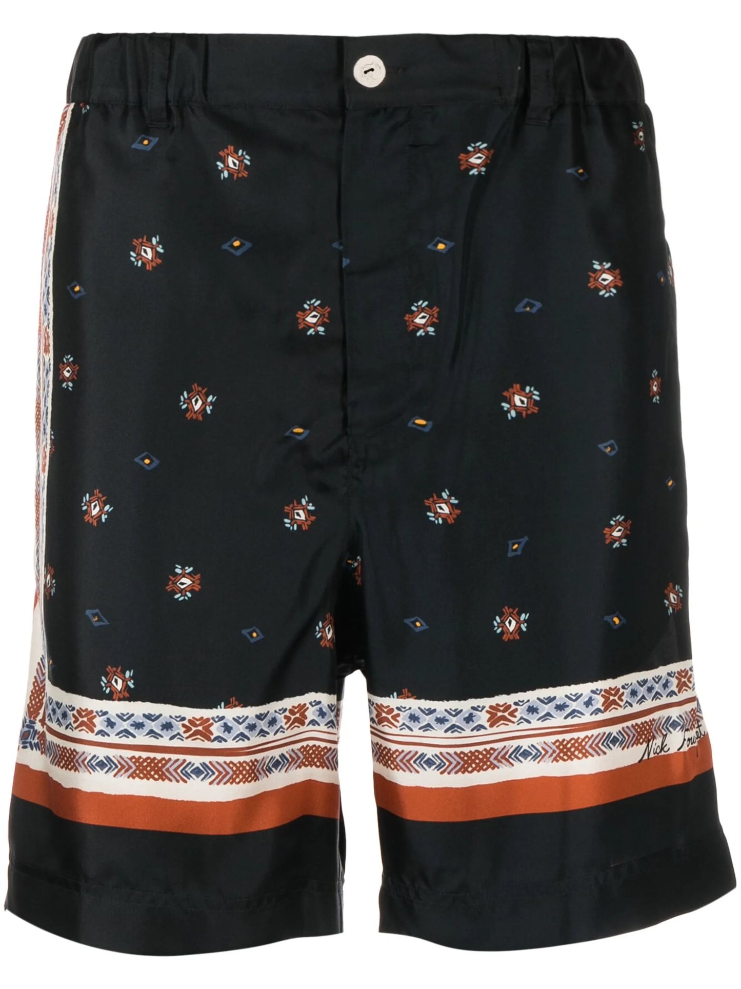 graphic-print silk-cotton bermuda shorts