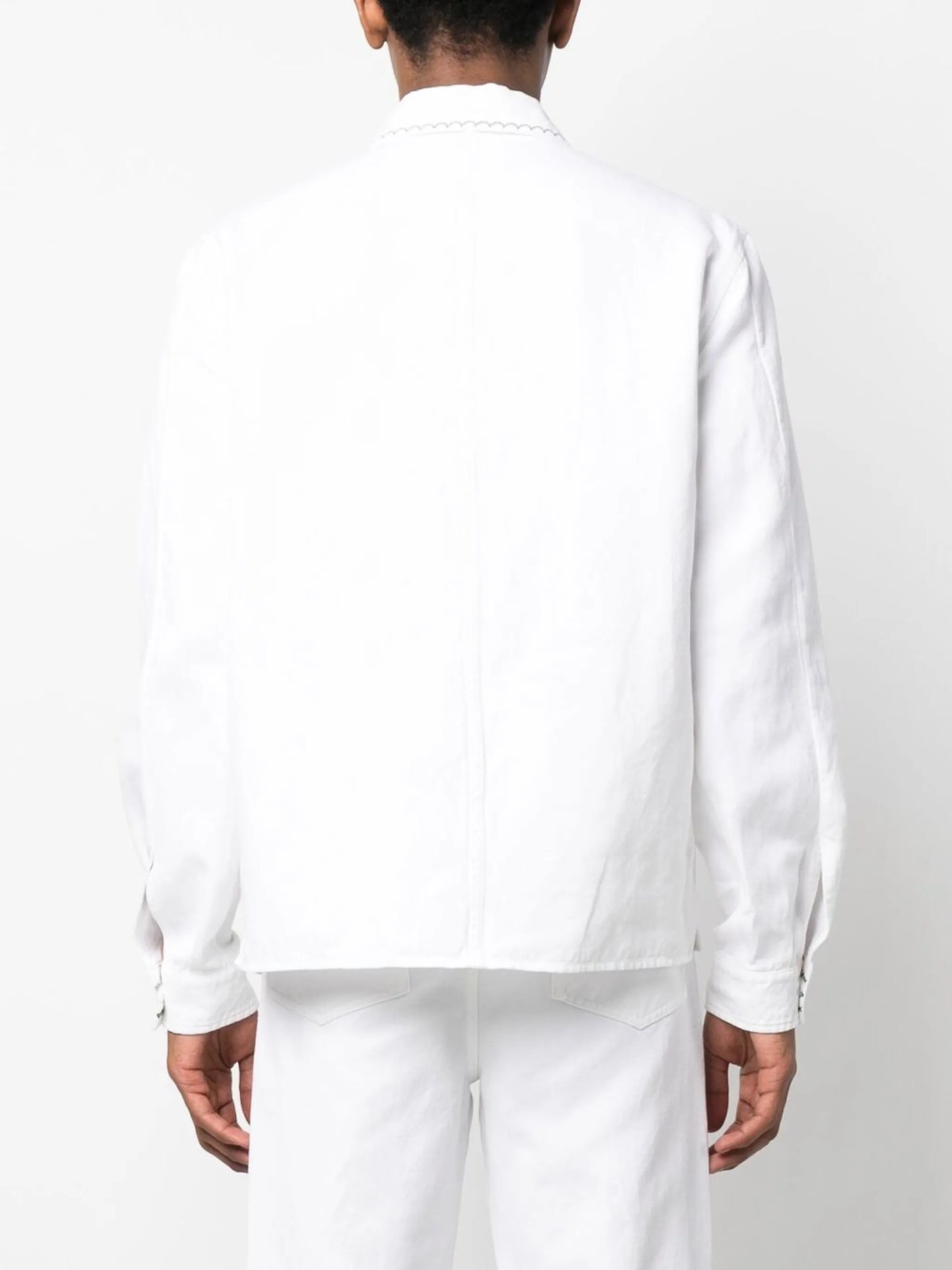 embroidered long-sleeved shirt