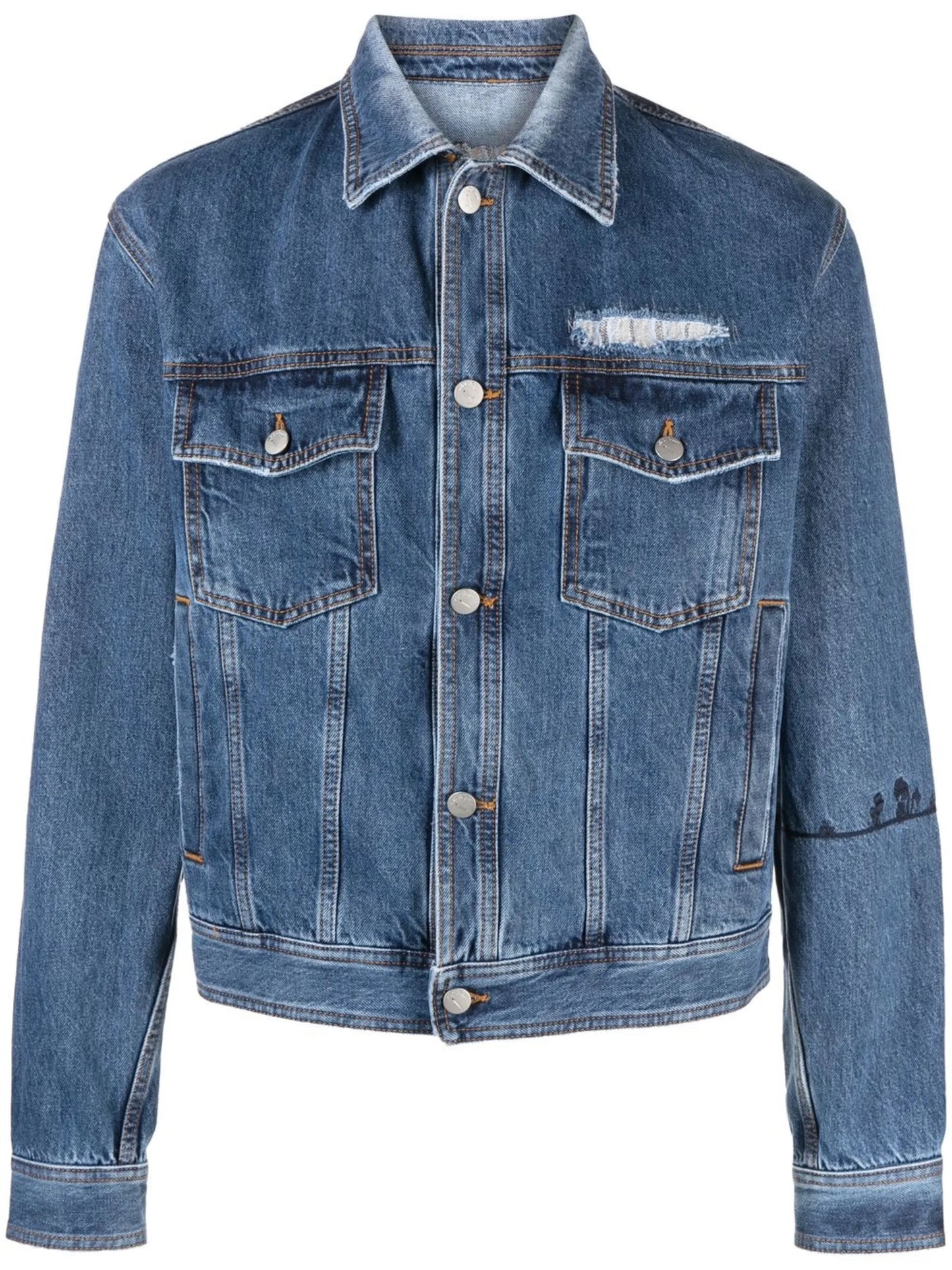 embroidered-detail denim jacket