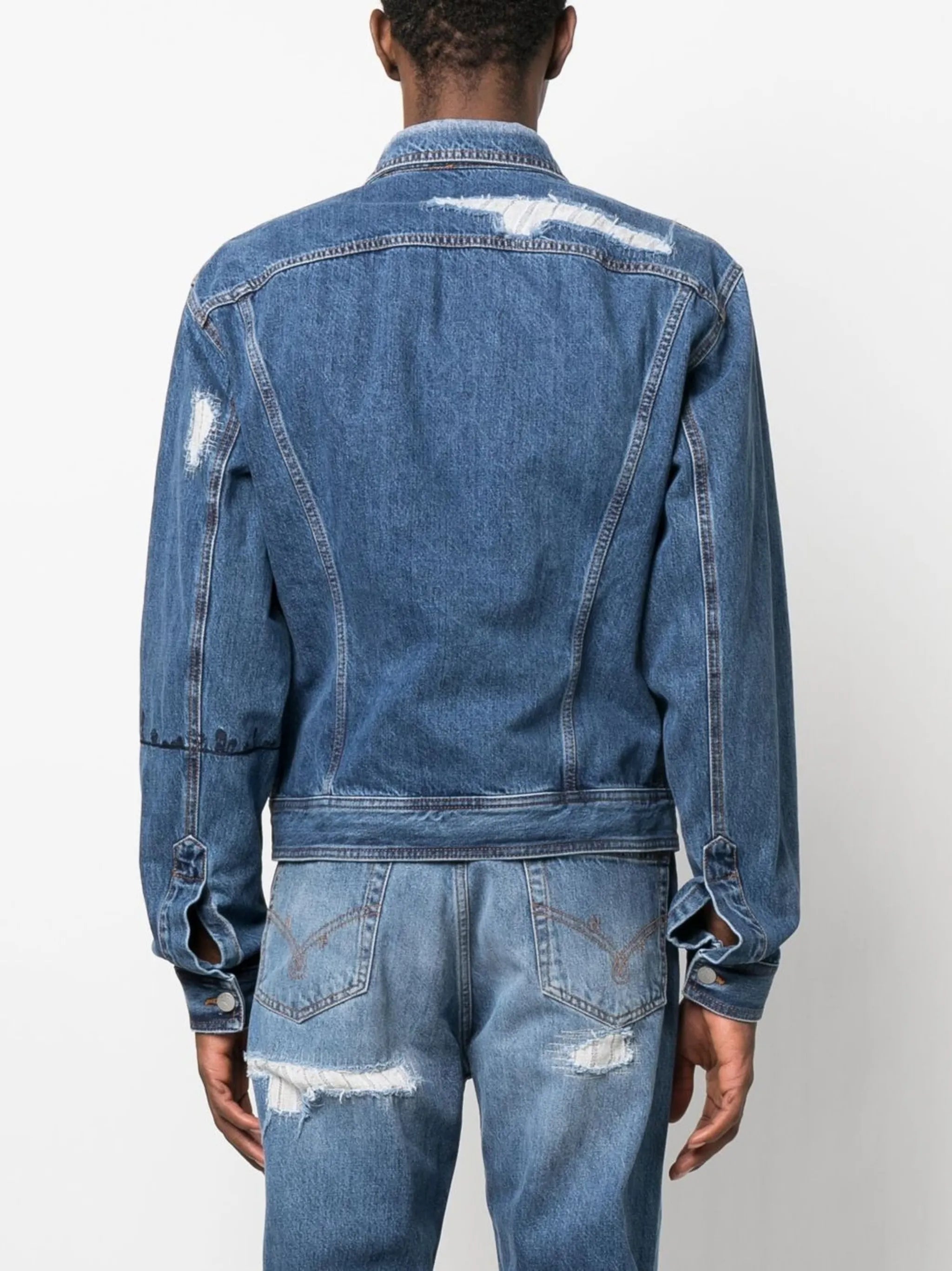 embroidered-detail denim jacket