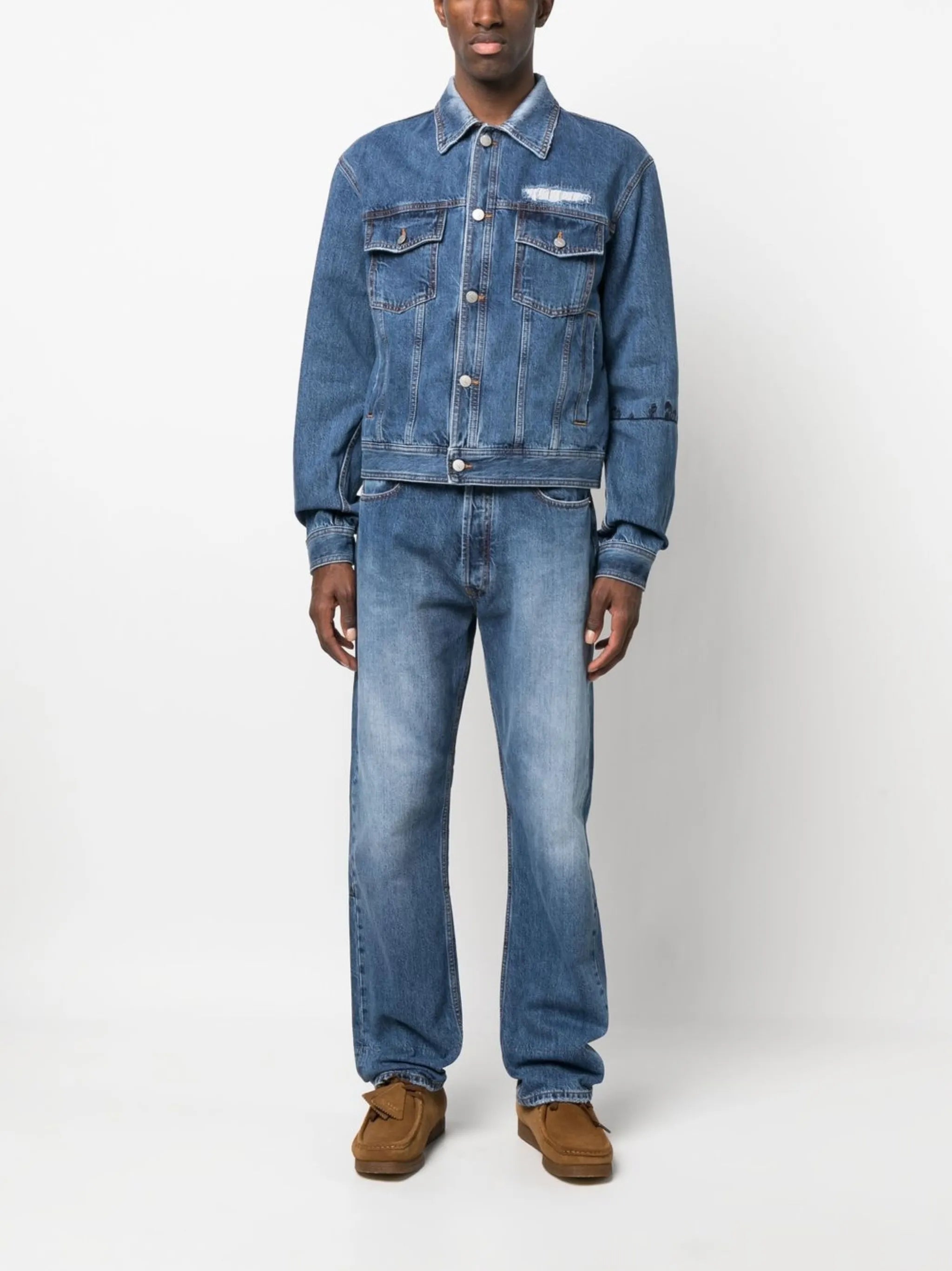 embroidered-detail denim jacket
