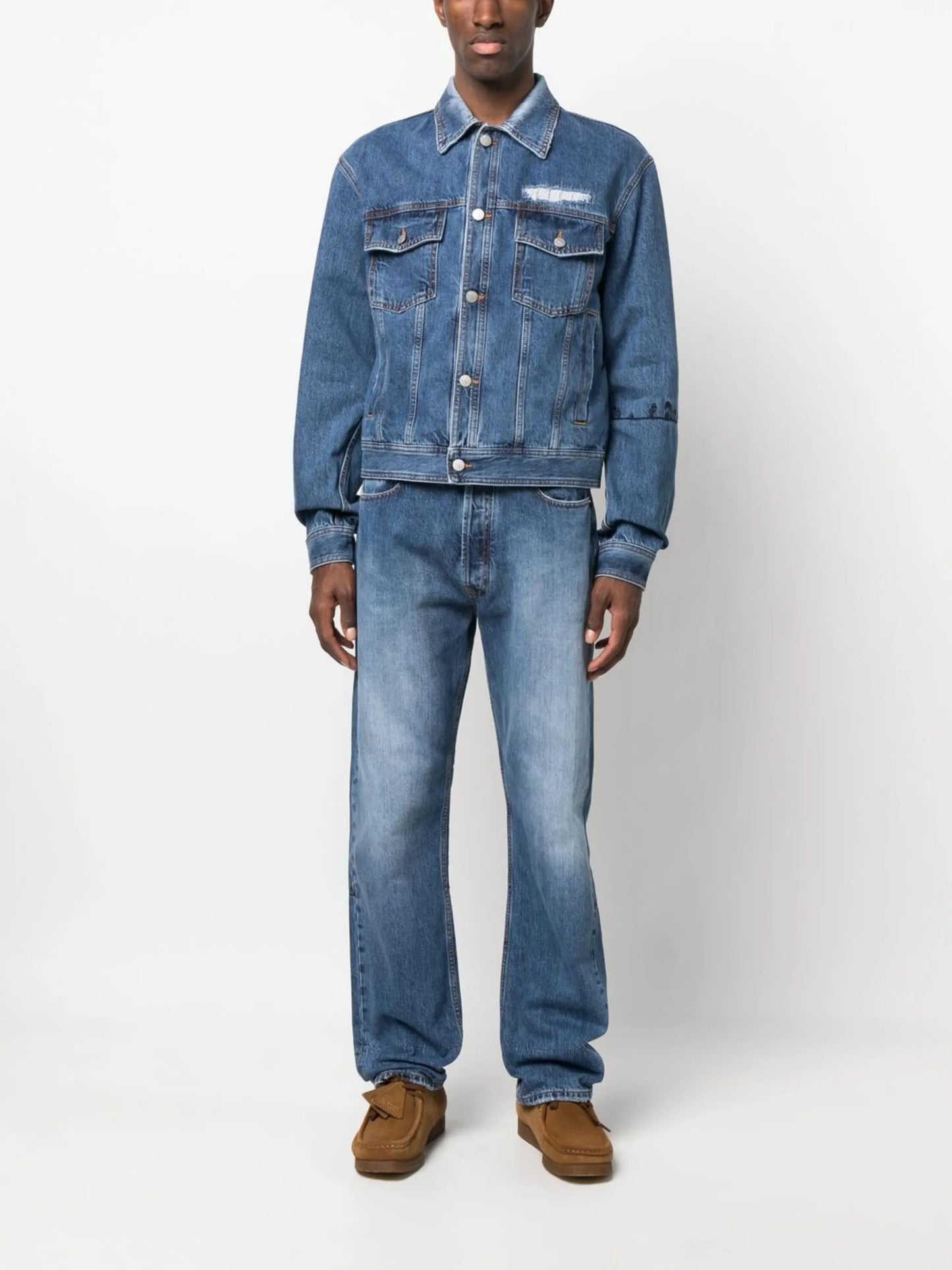 embroidered-detail denim jacket
