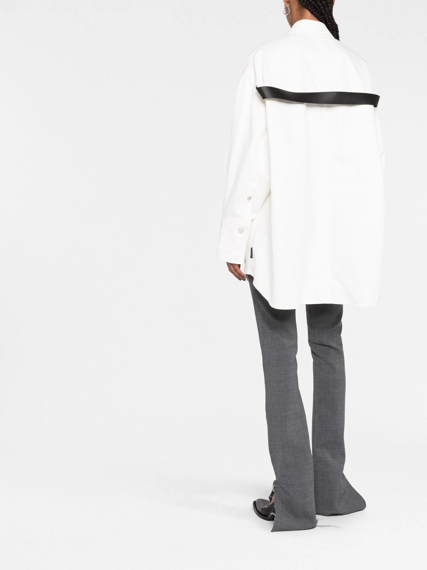 strap-detail button-up shirt