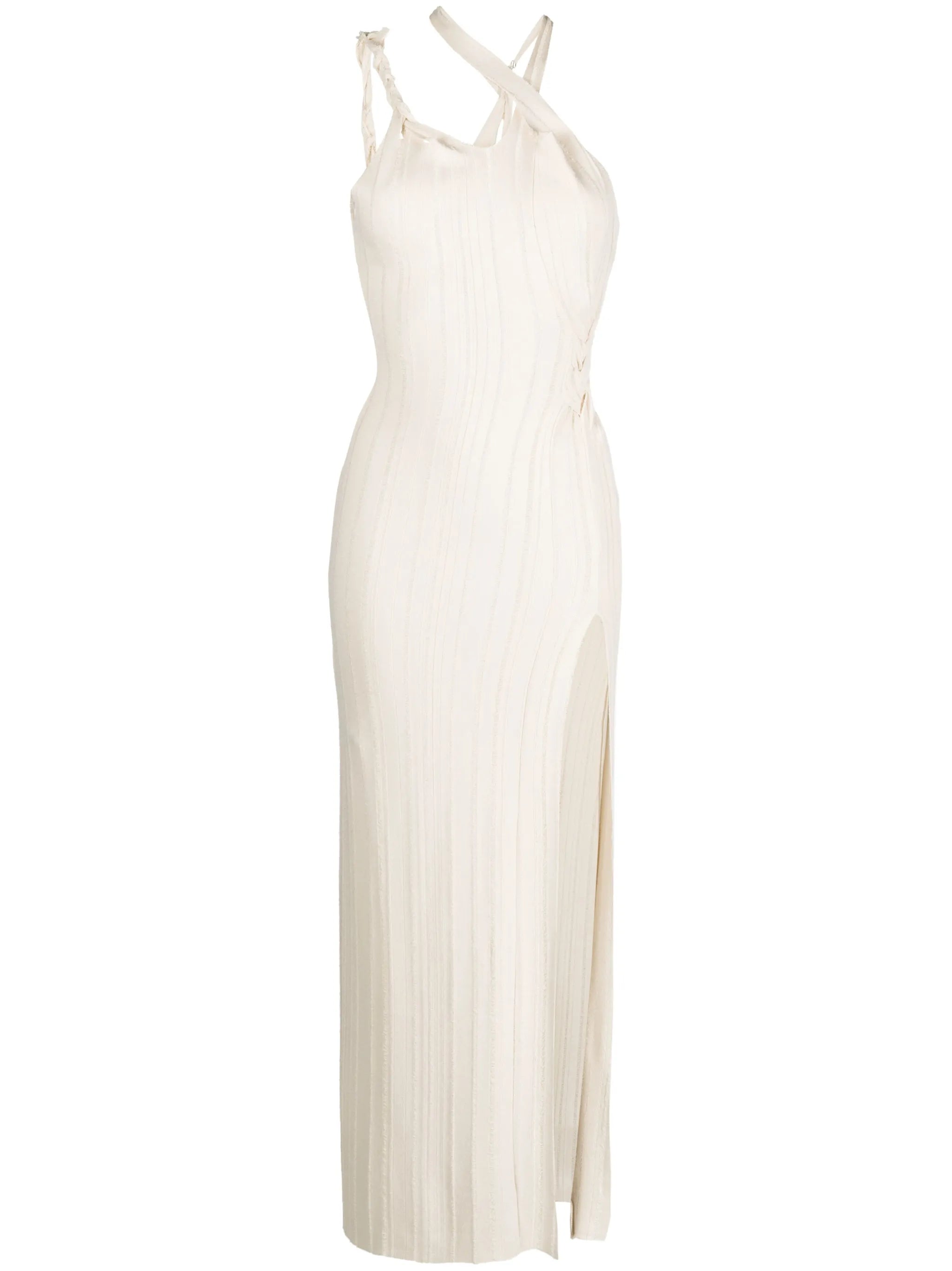 asymmetric knitted maxi dress