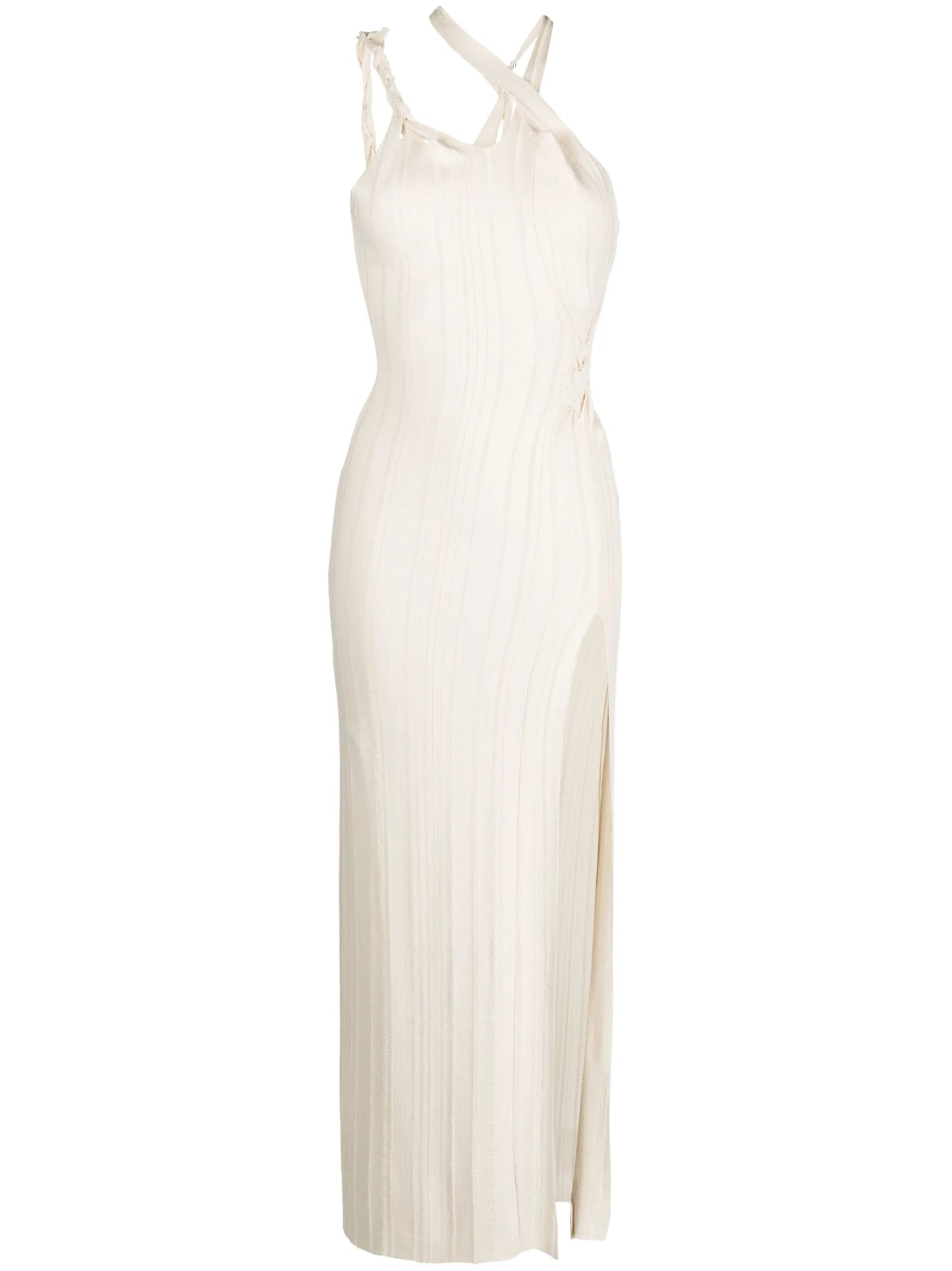 asymmetric knitted maxi dress