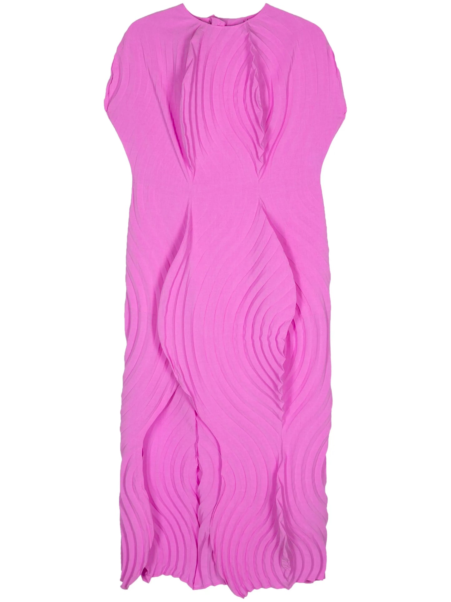 Resonant plissé midi dress