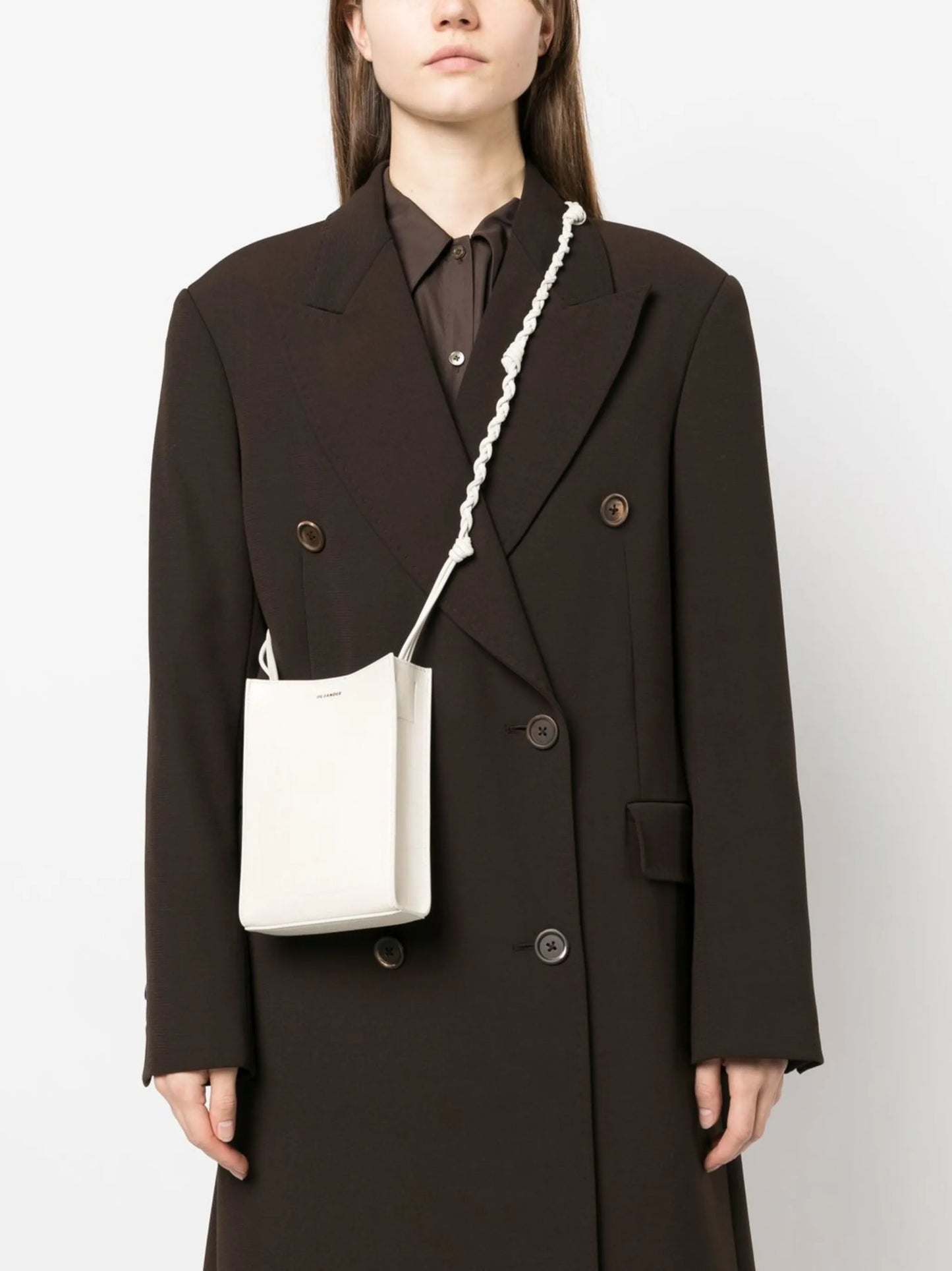 crocodile-effect leather satchel bag