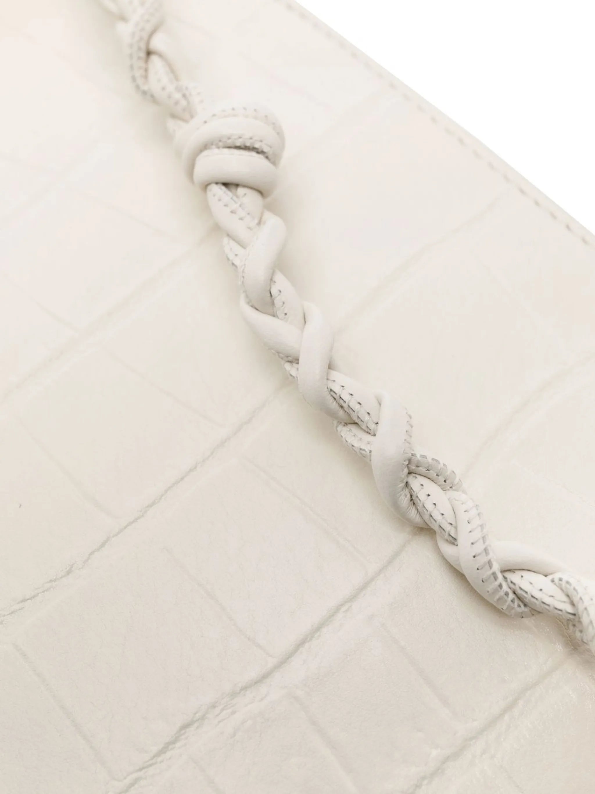 crocodile-effect leather satchel bag