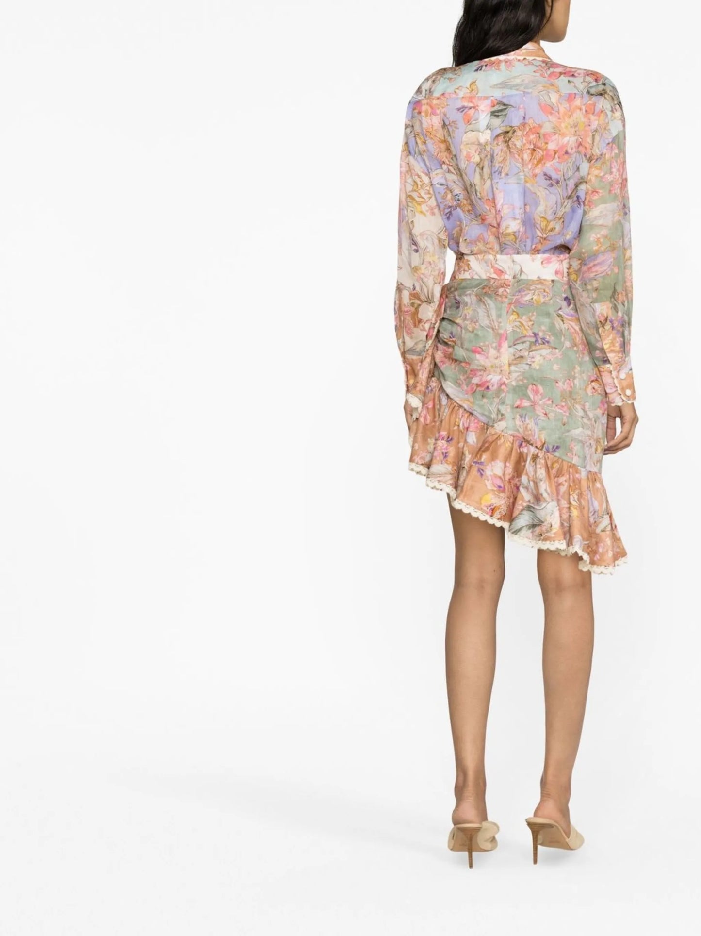 floral-print long-sleeved shirt