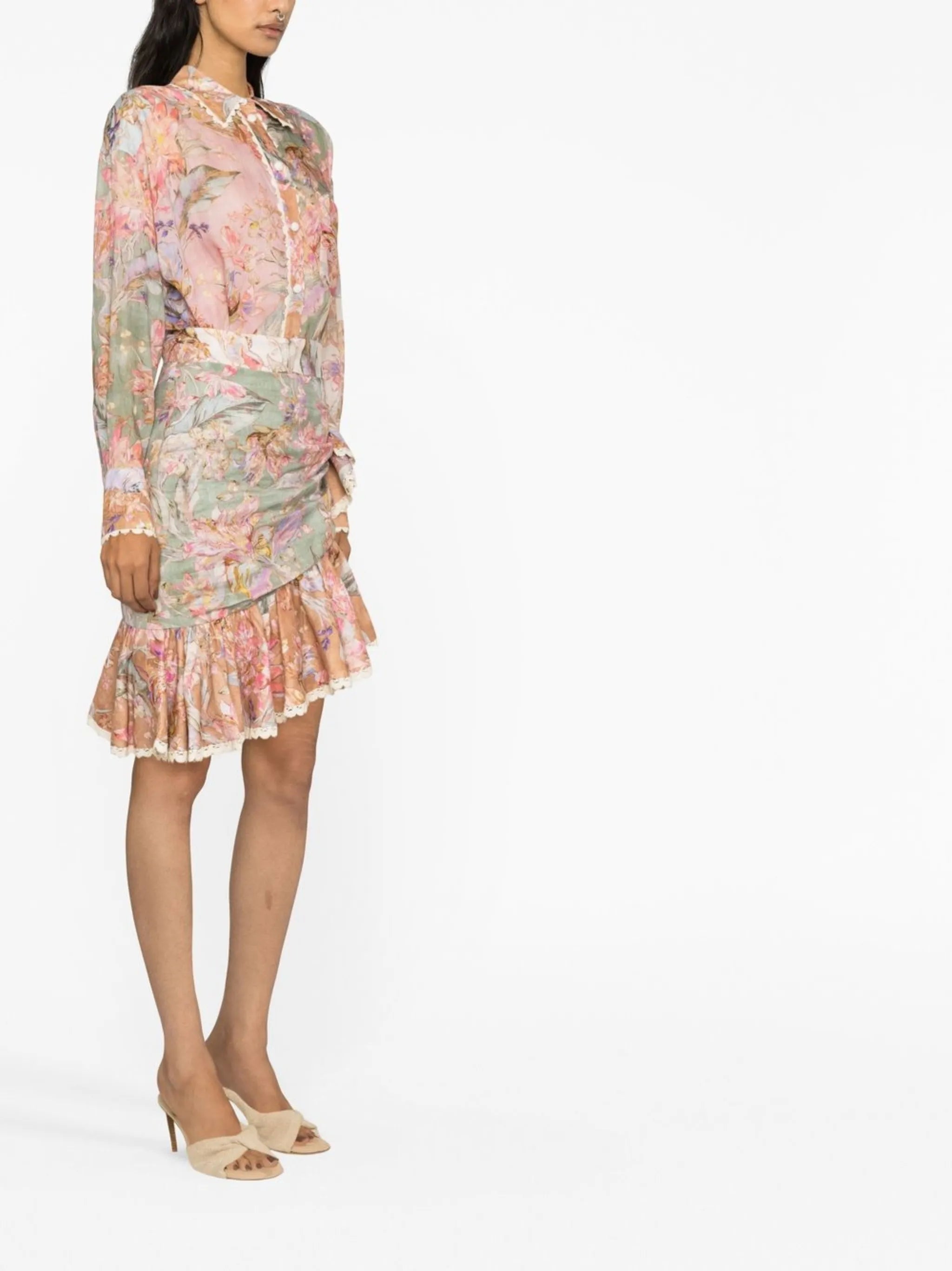 floral-print long-sleeved shirt