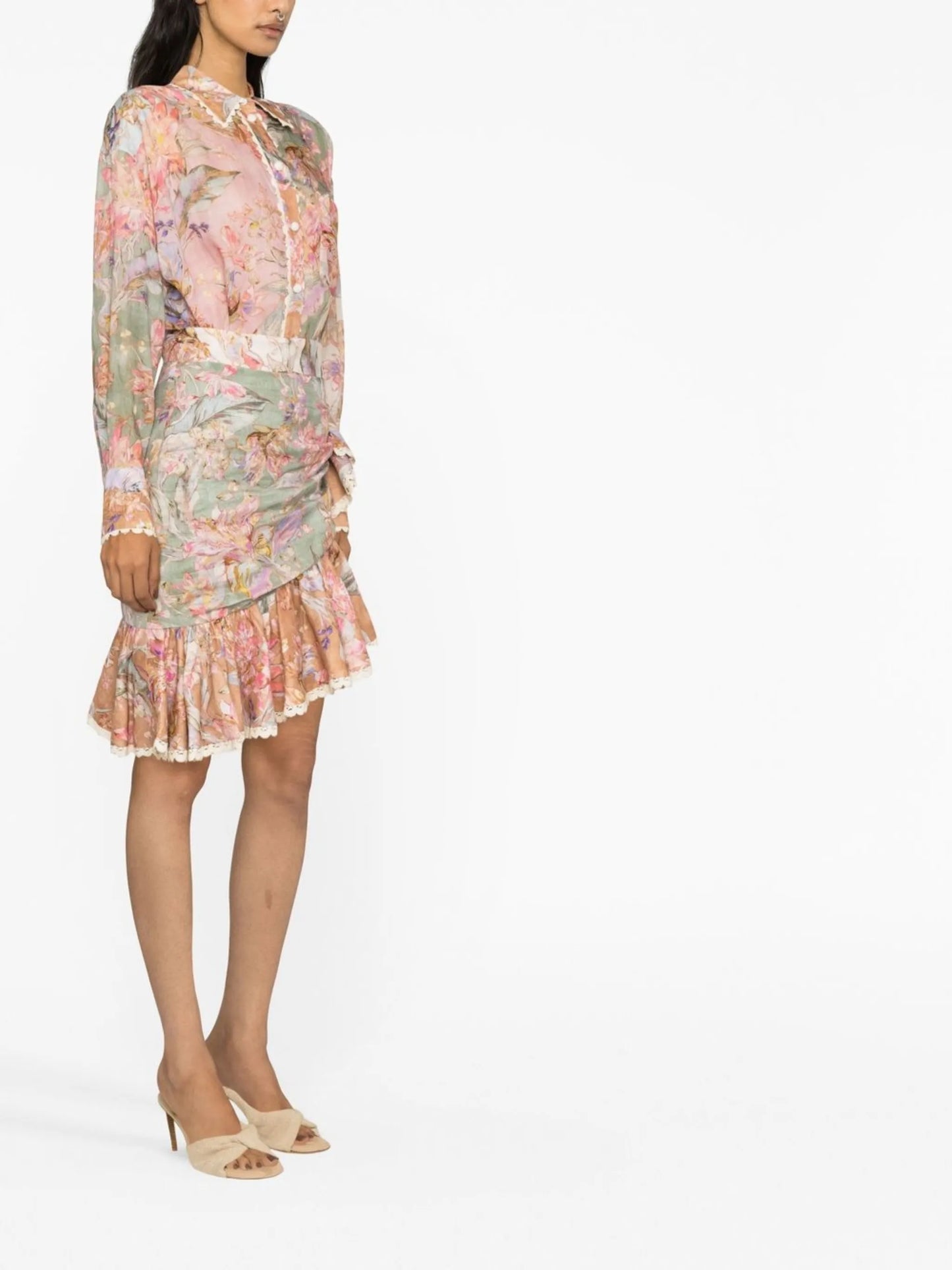 floral-print long-sleeved shirt