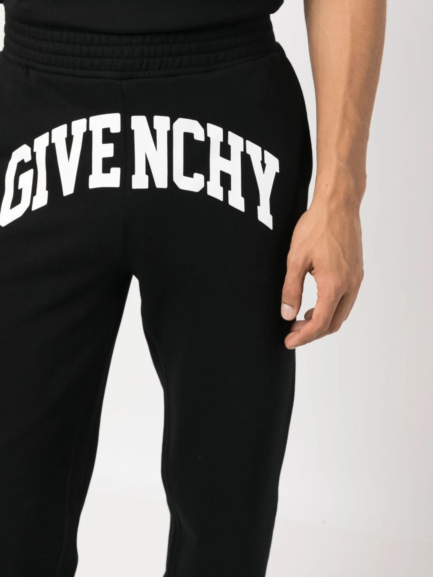logo print cotton track pants