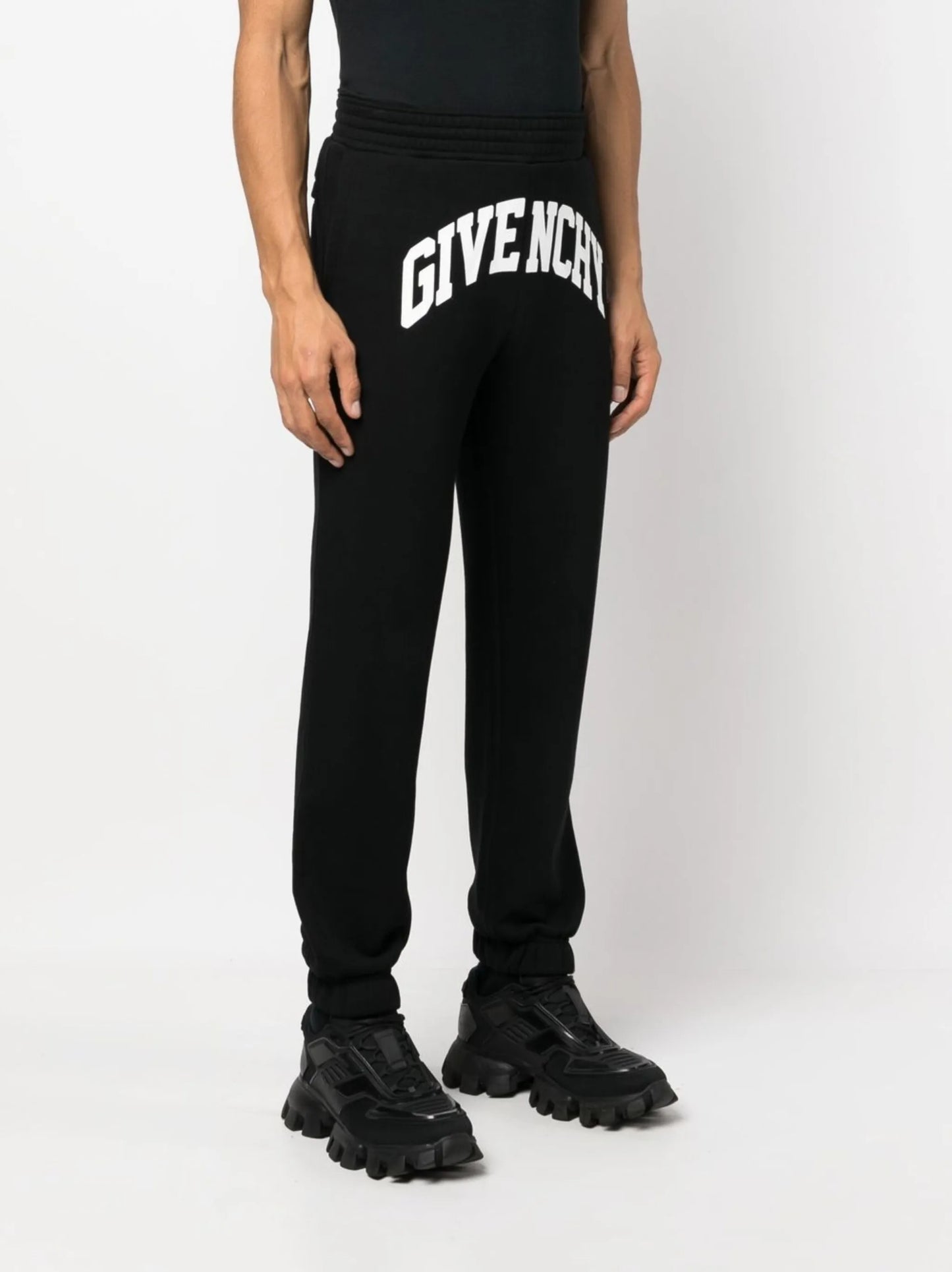 logo print cotton track pants