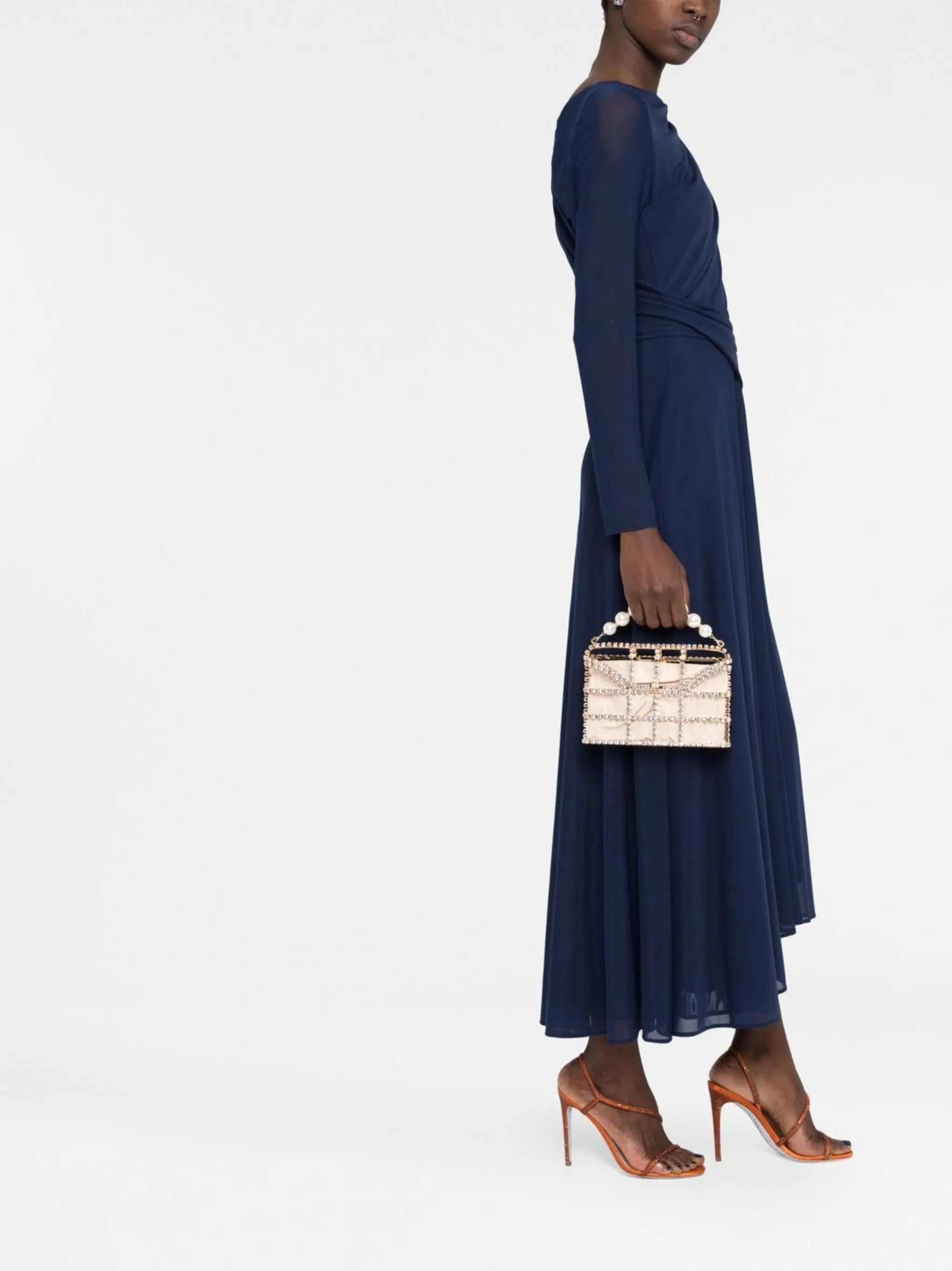 Holli crystal-embellished clutch bag