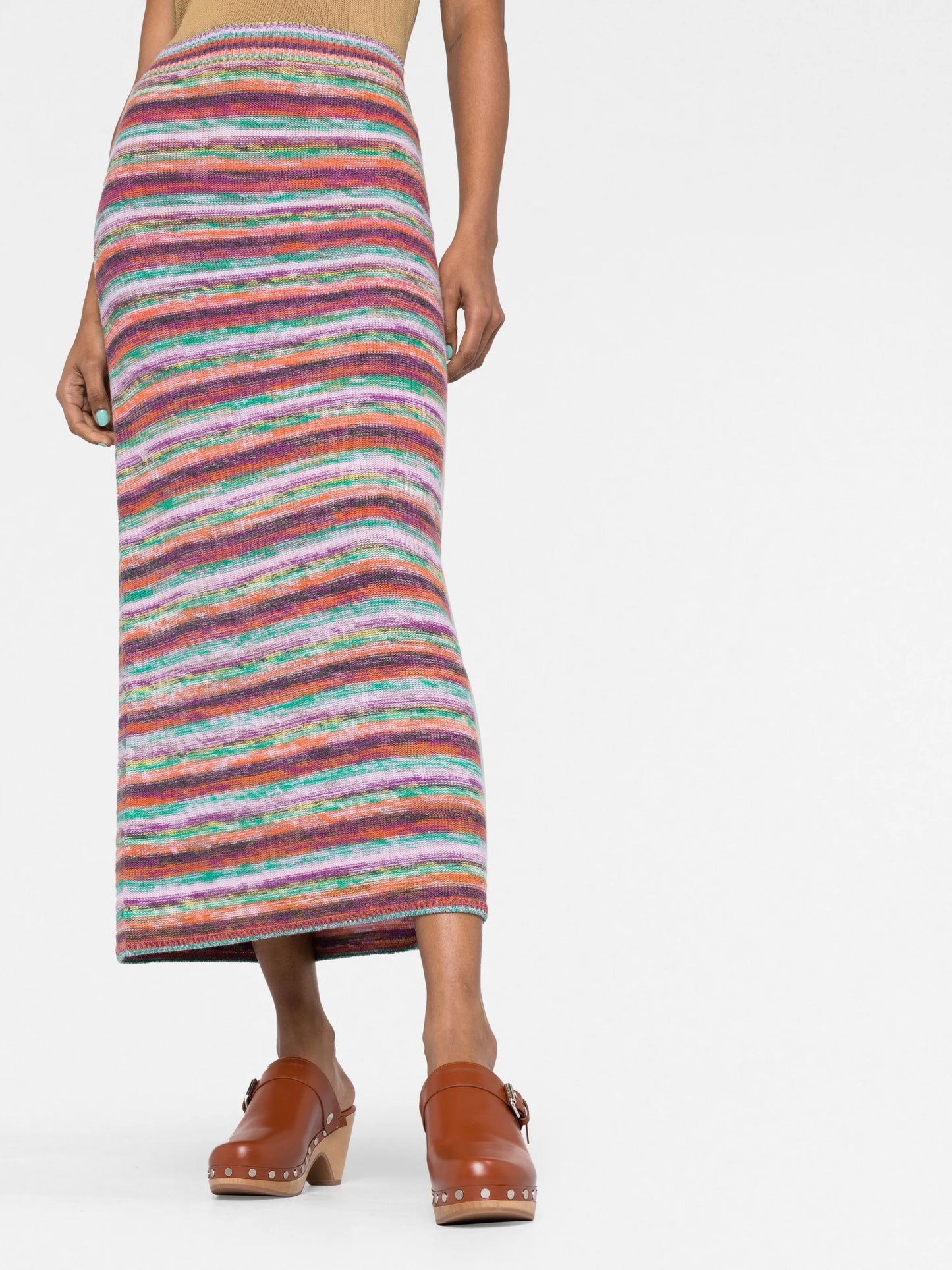 striped midi skirt