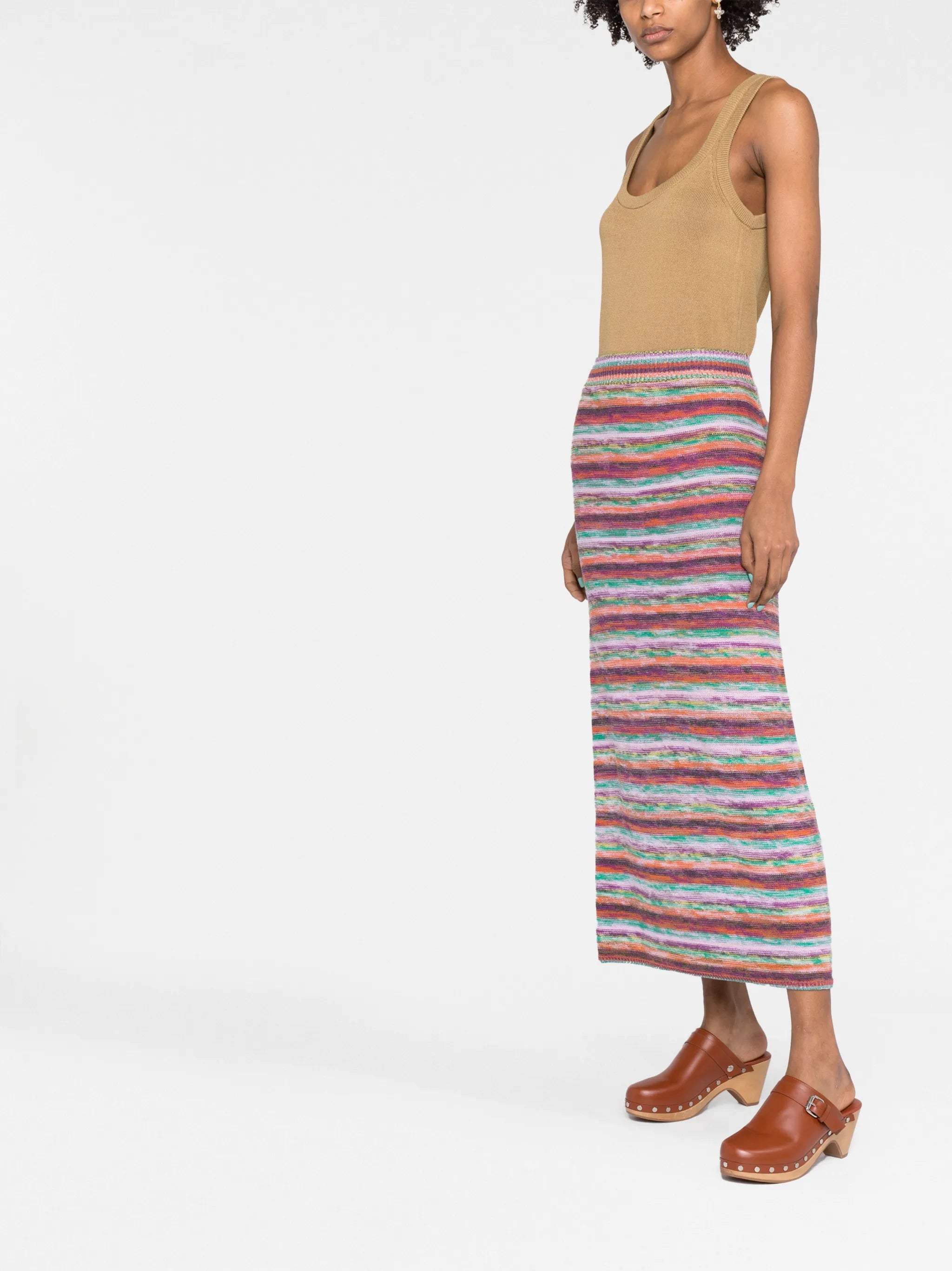 striped midi skirt